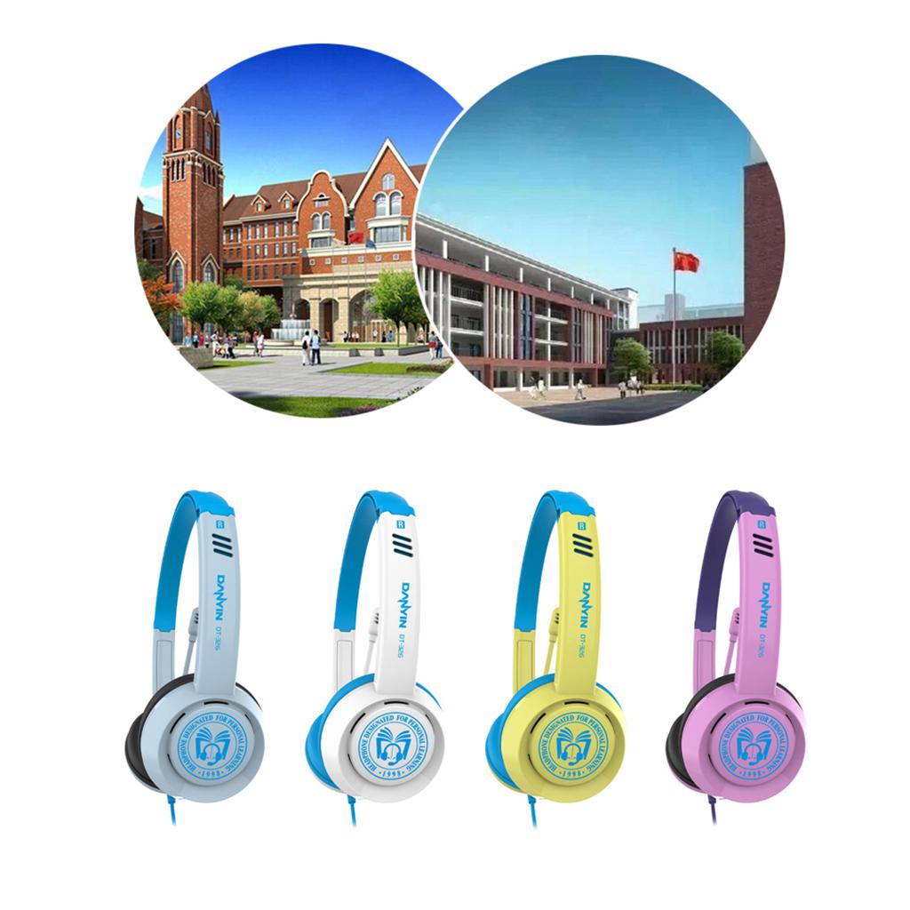 Kids Headphones 3.5mm Wired On-Ear Children Headset 4 Pole 3.5mm Pink Purple