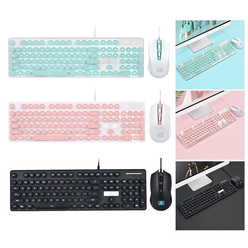 N520 Wired USB Mechanical Keyboard Game Mouse Set Whisper-Quiet blue