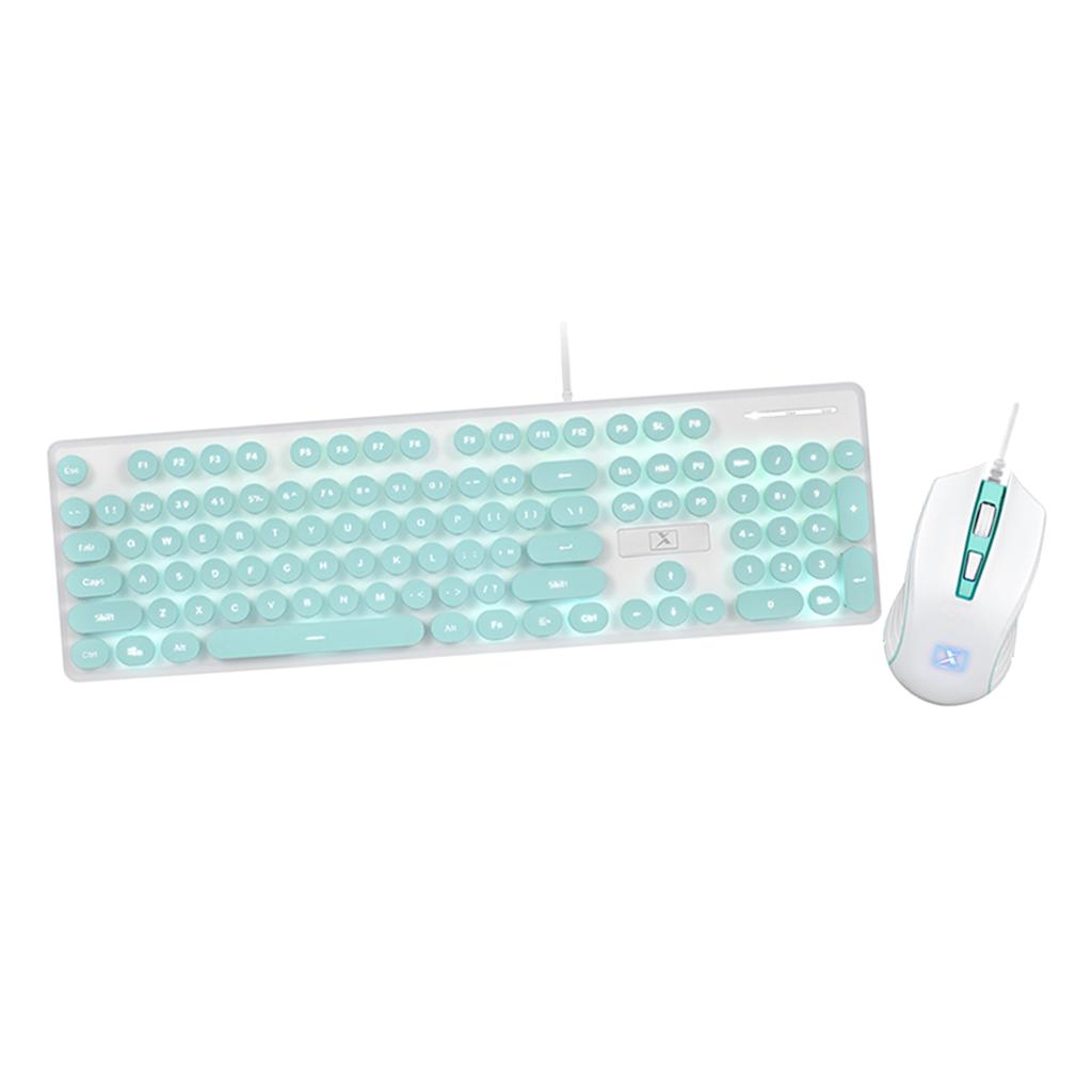 N520 Wired USB Mechanical Keyboard Game Mouse Set Whisper-Quiet blue