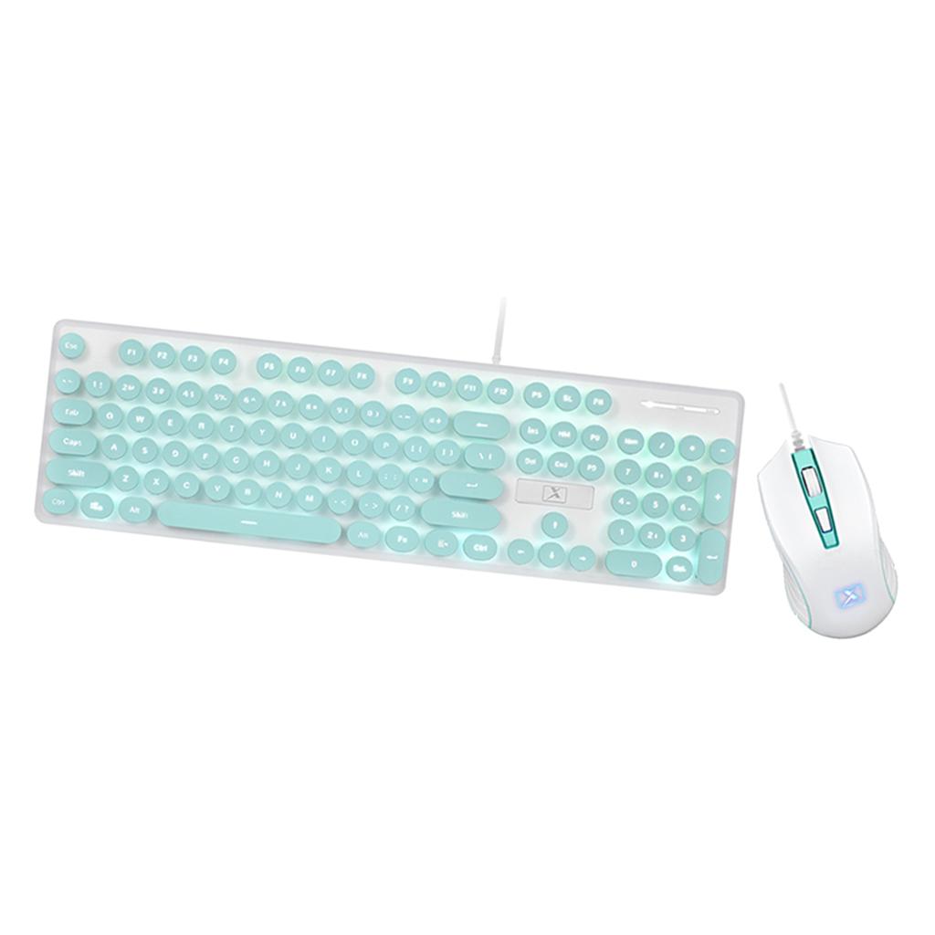N520 Wired USB Mechanical Keyboard Game Mouse Set Whisper-Quiet blue