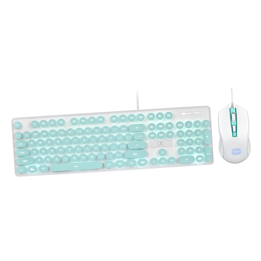 N520 Wired USB Mechanical Keyboard Game Mouse Set Whisper-Quiet blue