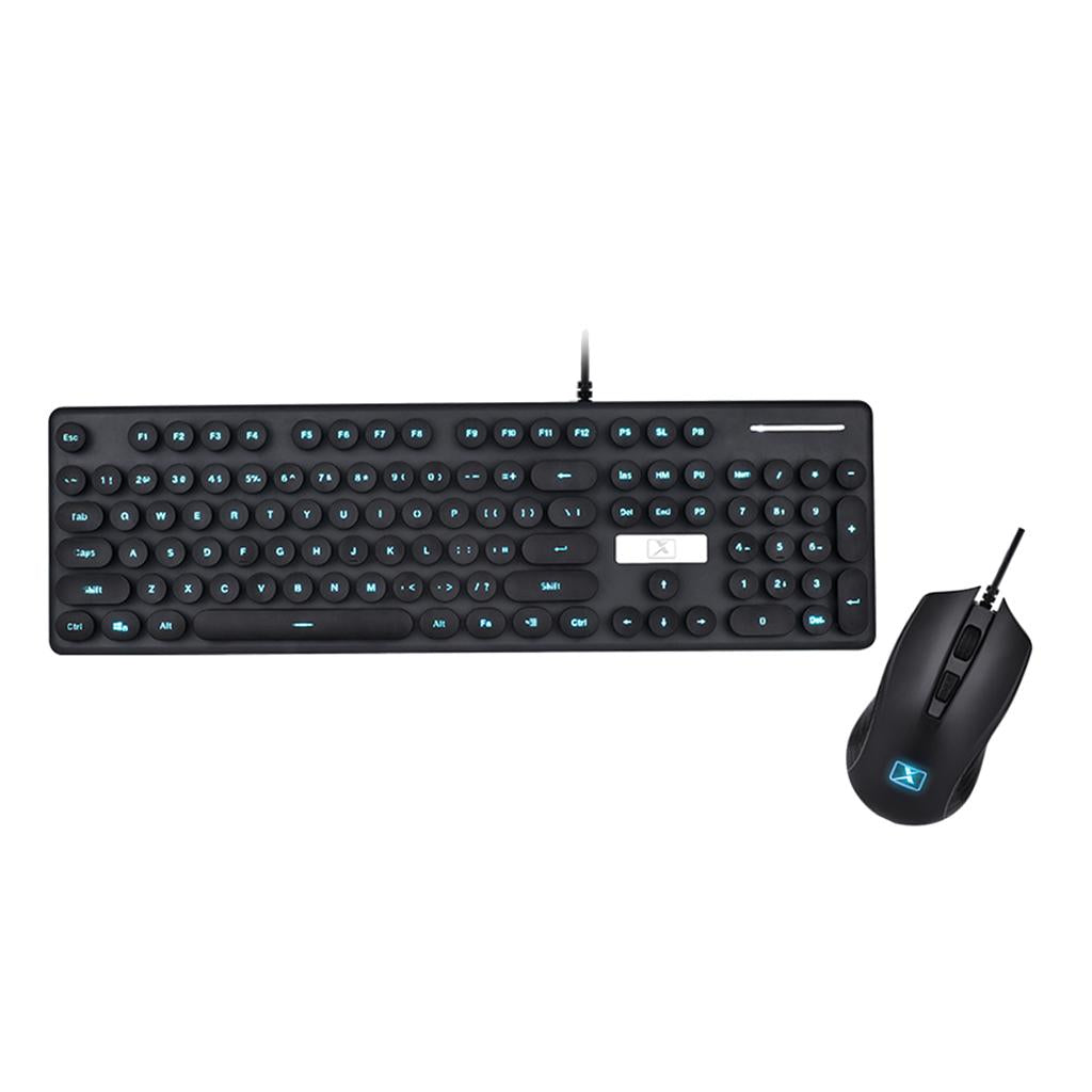 N520 Wired USB Mechanical Keyboard Game Mouse Set Whisper-Quiet  black