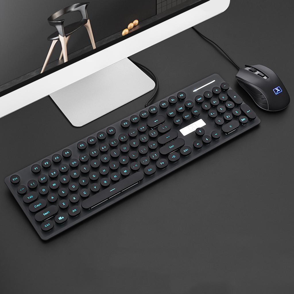 N520 Wired USB Mechanical Keyboard Game Mouse Set Whisper-Quiet  black