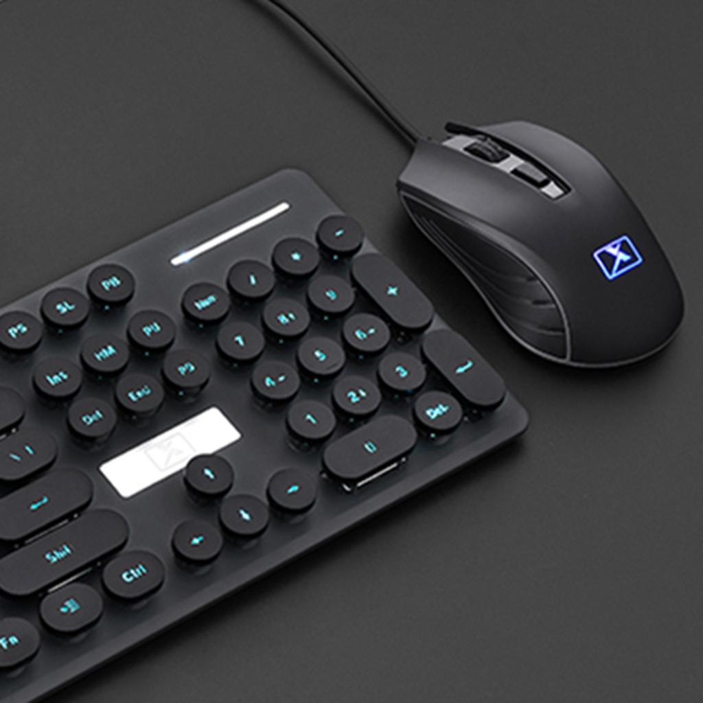 N520 Wired USB Mechanical Keyboard Game Mouse Set Whisper-Quiet  black