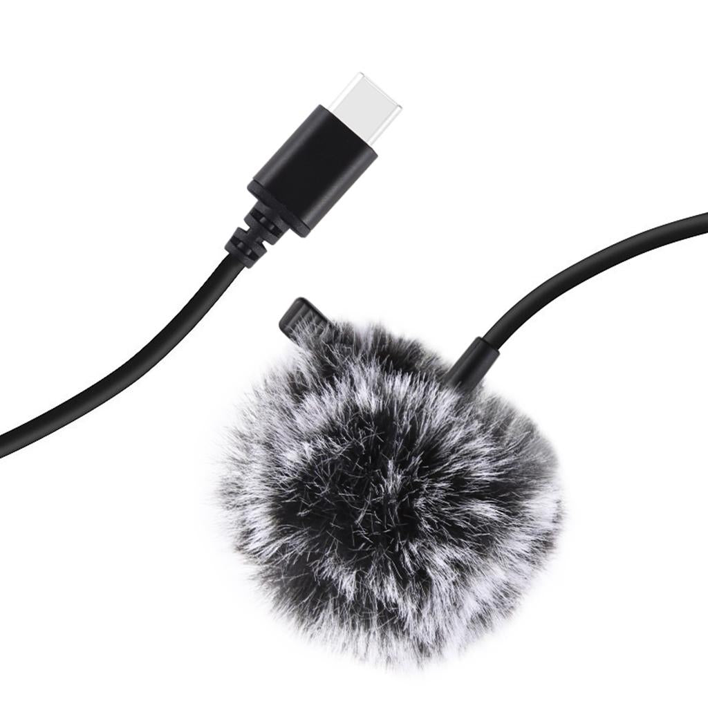 Clip-on Lapel Mini Lavalier Mic Microphone For Phone Type-C Jack 1.5M