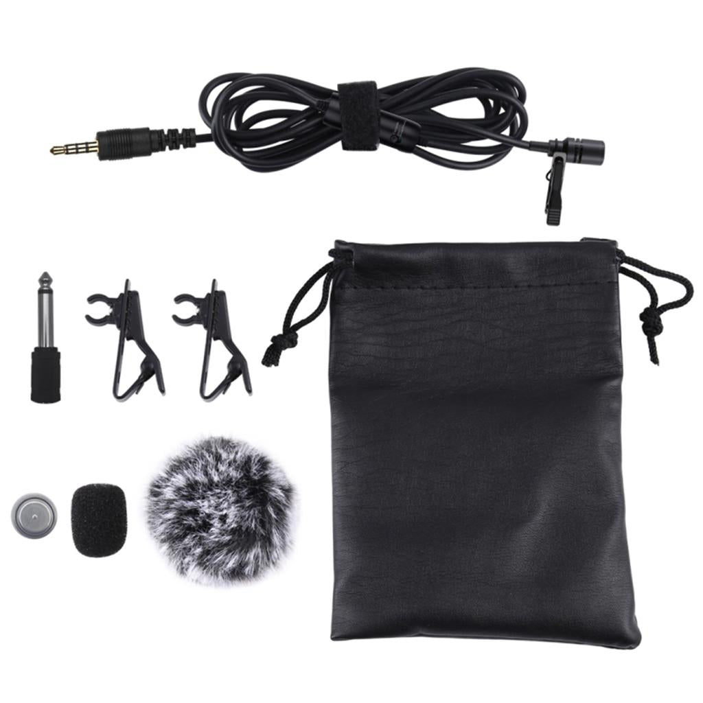 Clip-on Lapel Mini Lavalier Mic Microphone For Phone Omni-direction 6M