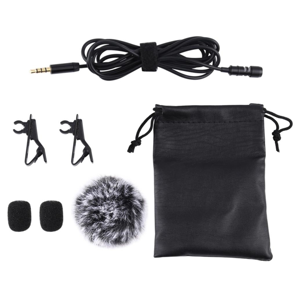 Clip-on Lapel Mini Lavalier Mic Microphone For Phone 3.5mm Jack 3M
