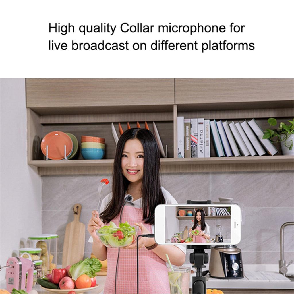 Clip-on Lapel Mini Lavalier Mic Microphone For Phone 3.5mm Jack 3M