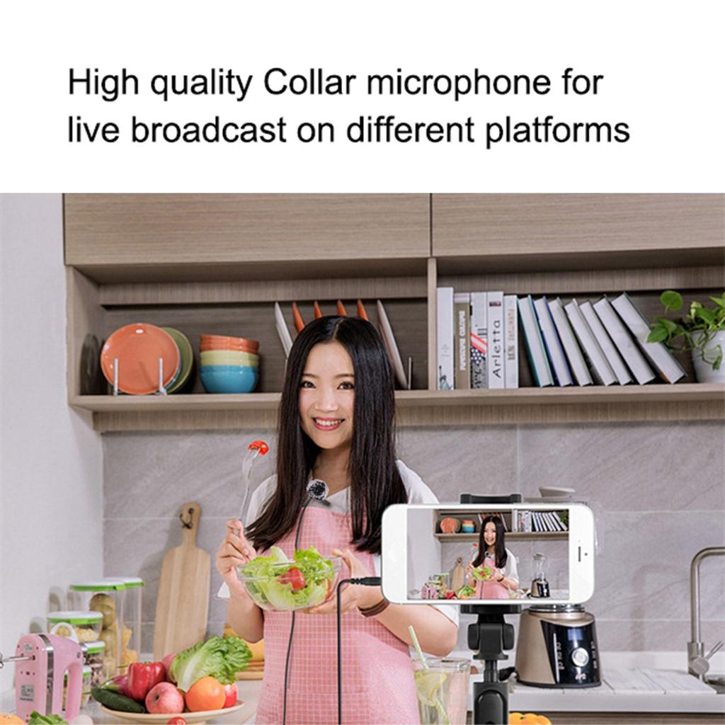 Clip-on Lapel Mini Lavalier Mic Microphone For Phone 3.5mm Jack 6M