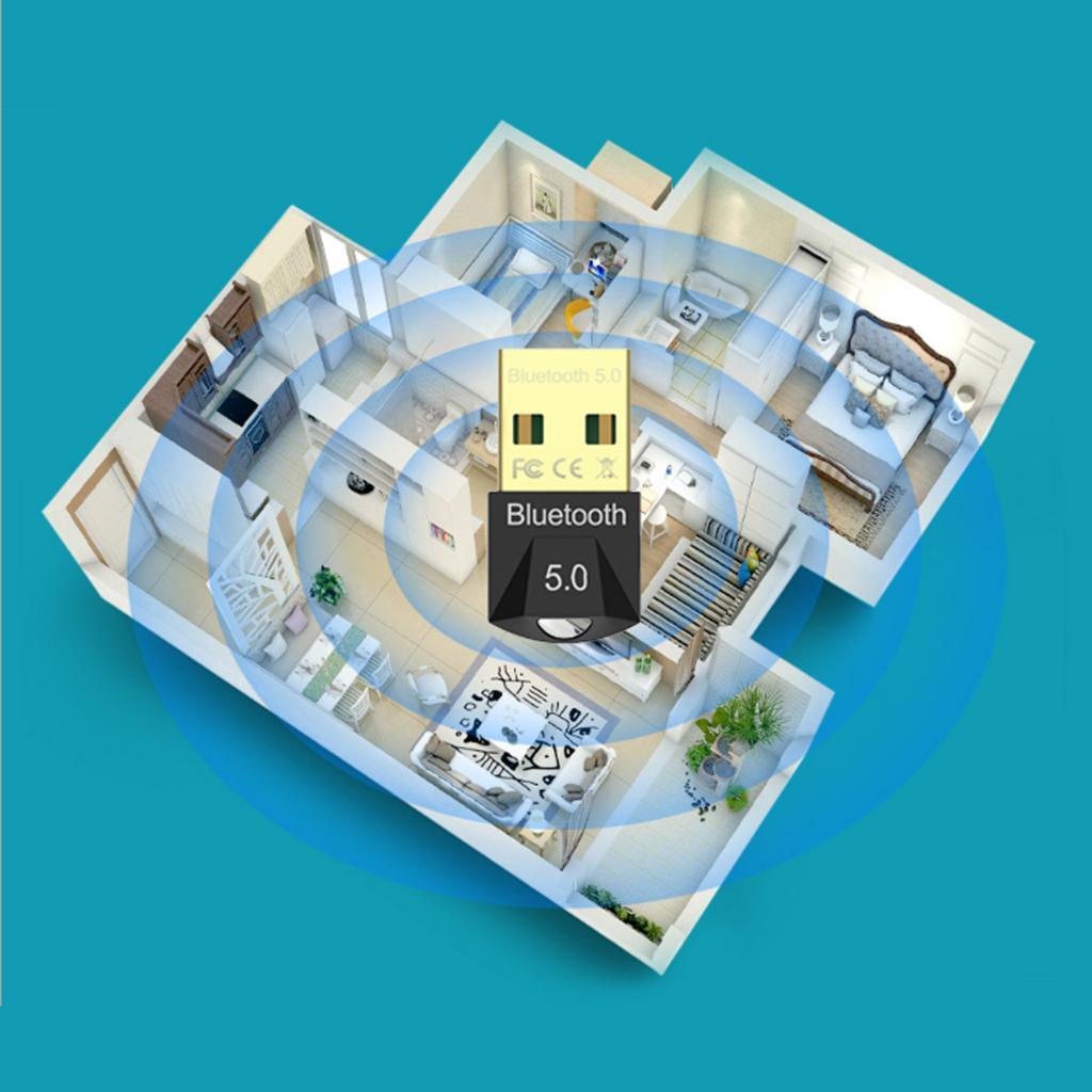 Bluetooth 5.0 Adapter Wireless Dongle Stereo Receiver Audio For PC Laptop TV