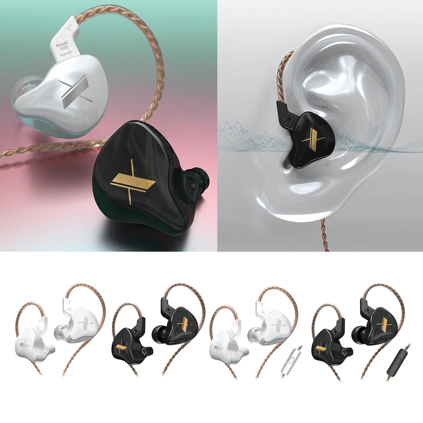 KZ 1DD Earphone In-Ear Earbud 10mm Dynamic Driver white no mic
