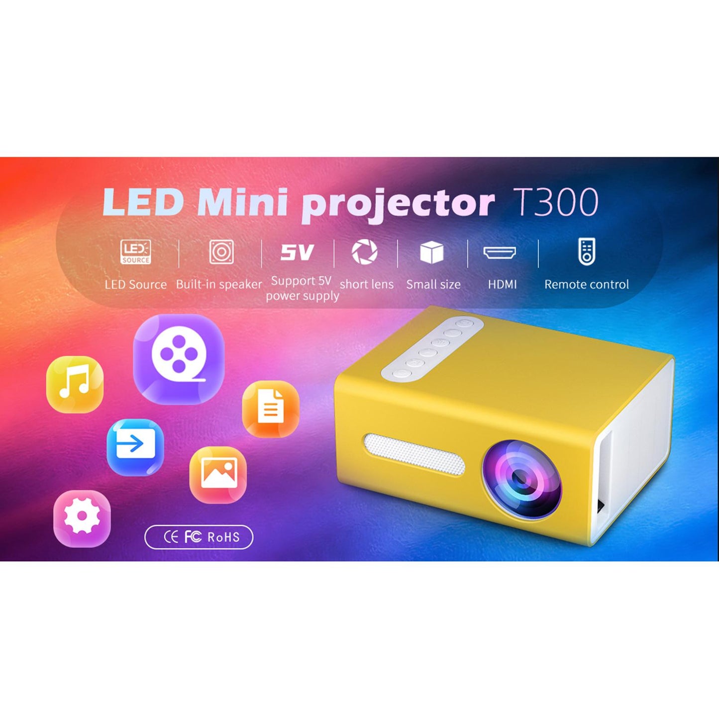 LED Mini Projector for Laptop Portable Home Theater 320x240 Pixels
