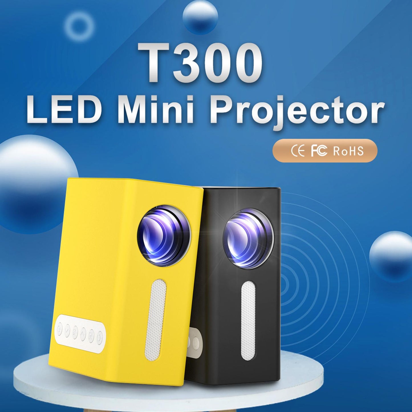 Portable T300 LED Mini Pocket Video Projector 1080P HDMI USB TF AV Kids Gift