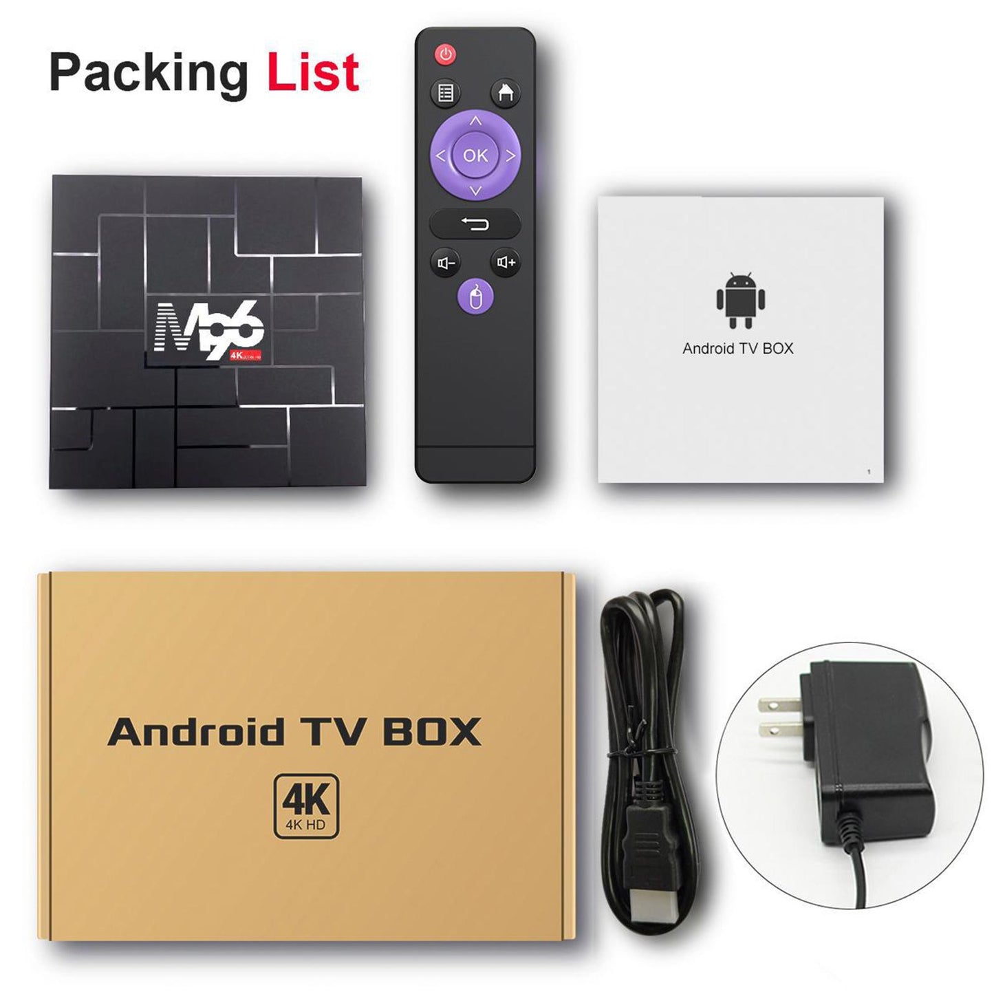 Newest M96 Android 9.0 5G Hotspot Set-Top Box 4GB 32GB us plug