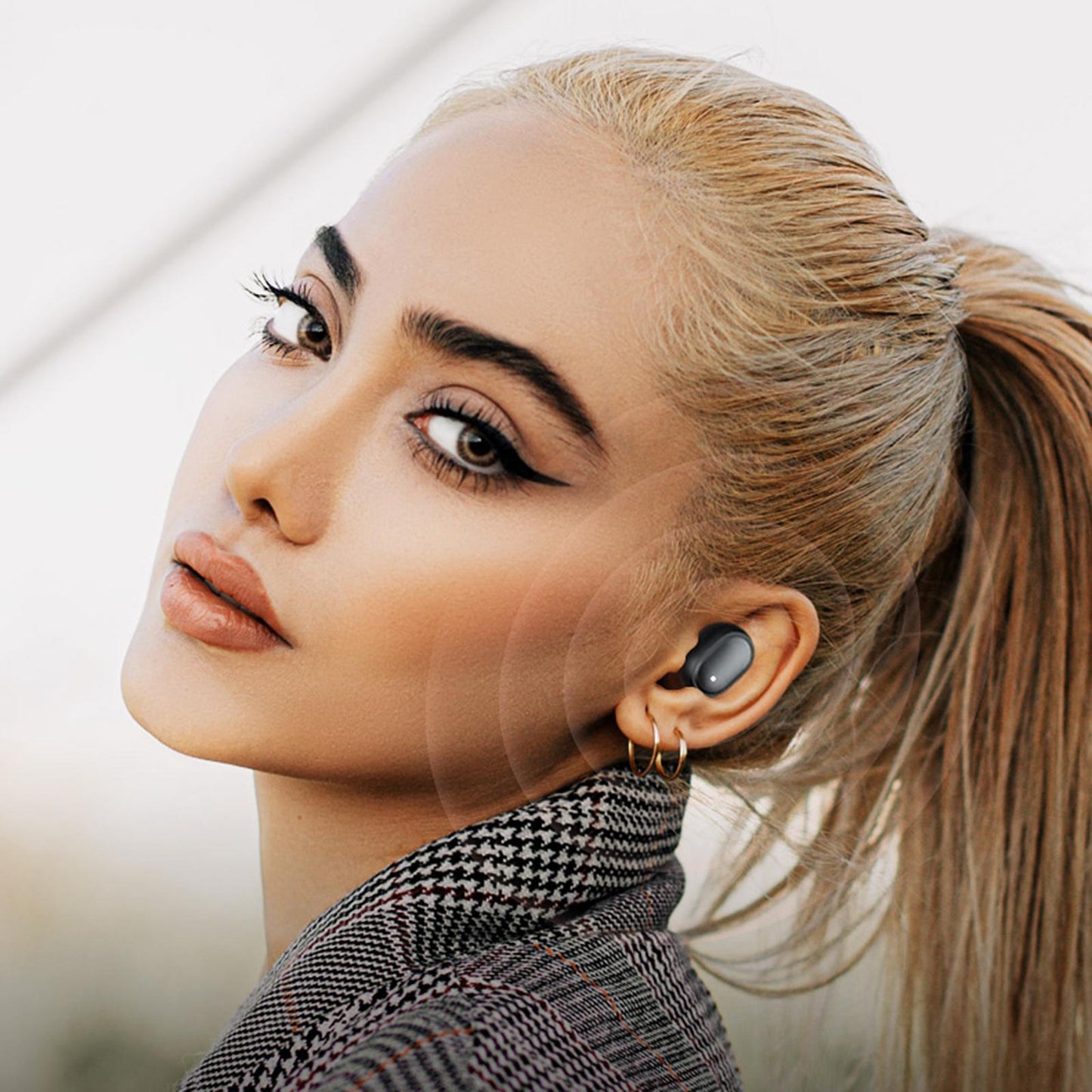 TWS Bluetooth Earphones Wireless Headphone Smart Touch Earbuds Headset Black