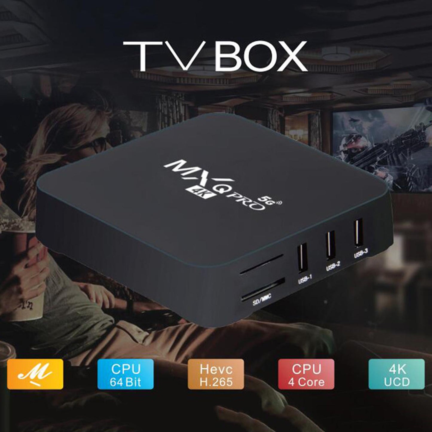 Media Player Wifi Smart-Tv Quad-Core 4K HD 3D 5Ghz AU Plug 2GB 16GB