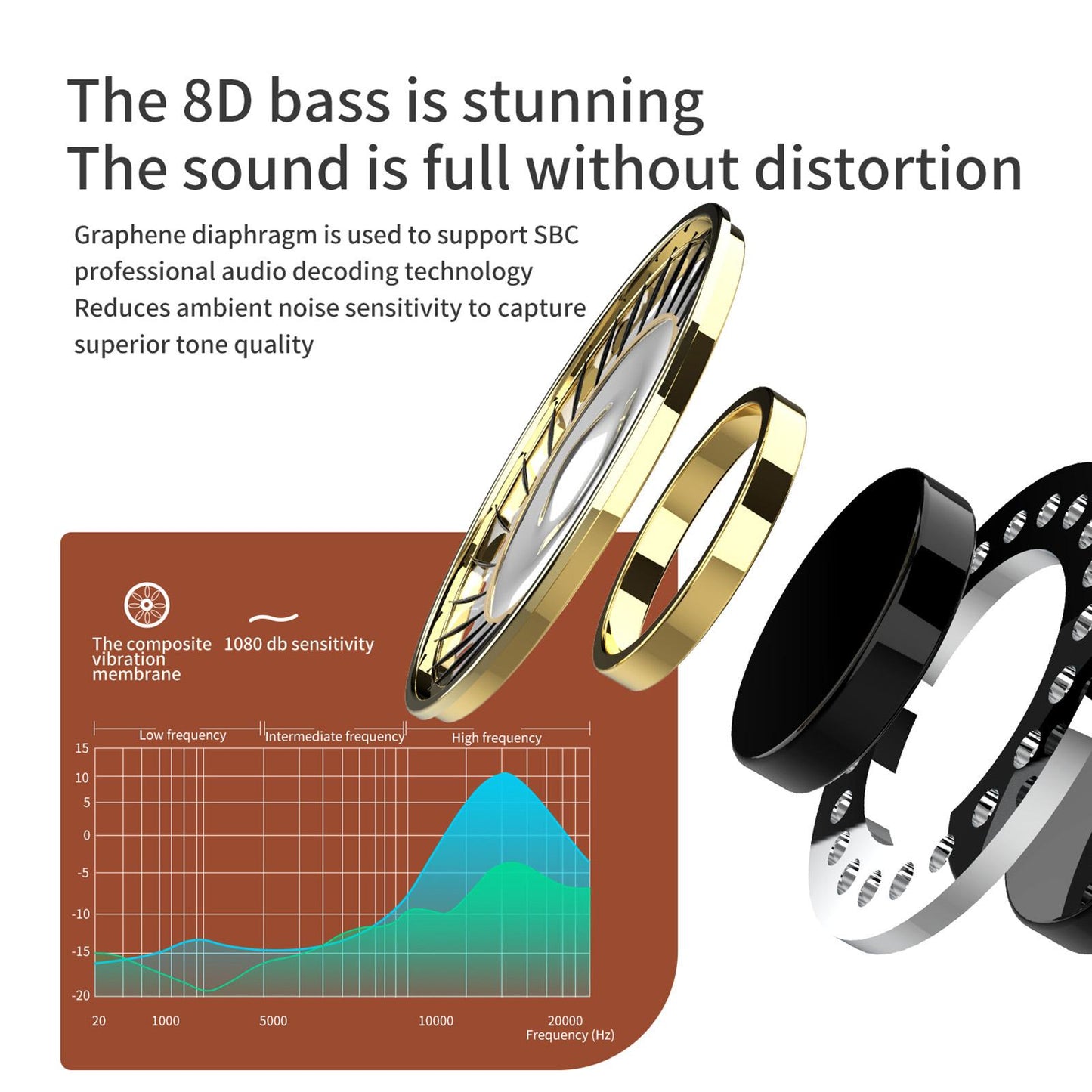 Bluetooth Headphones Neckband Earphone Headset for Work Sports Running Black