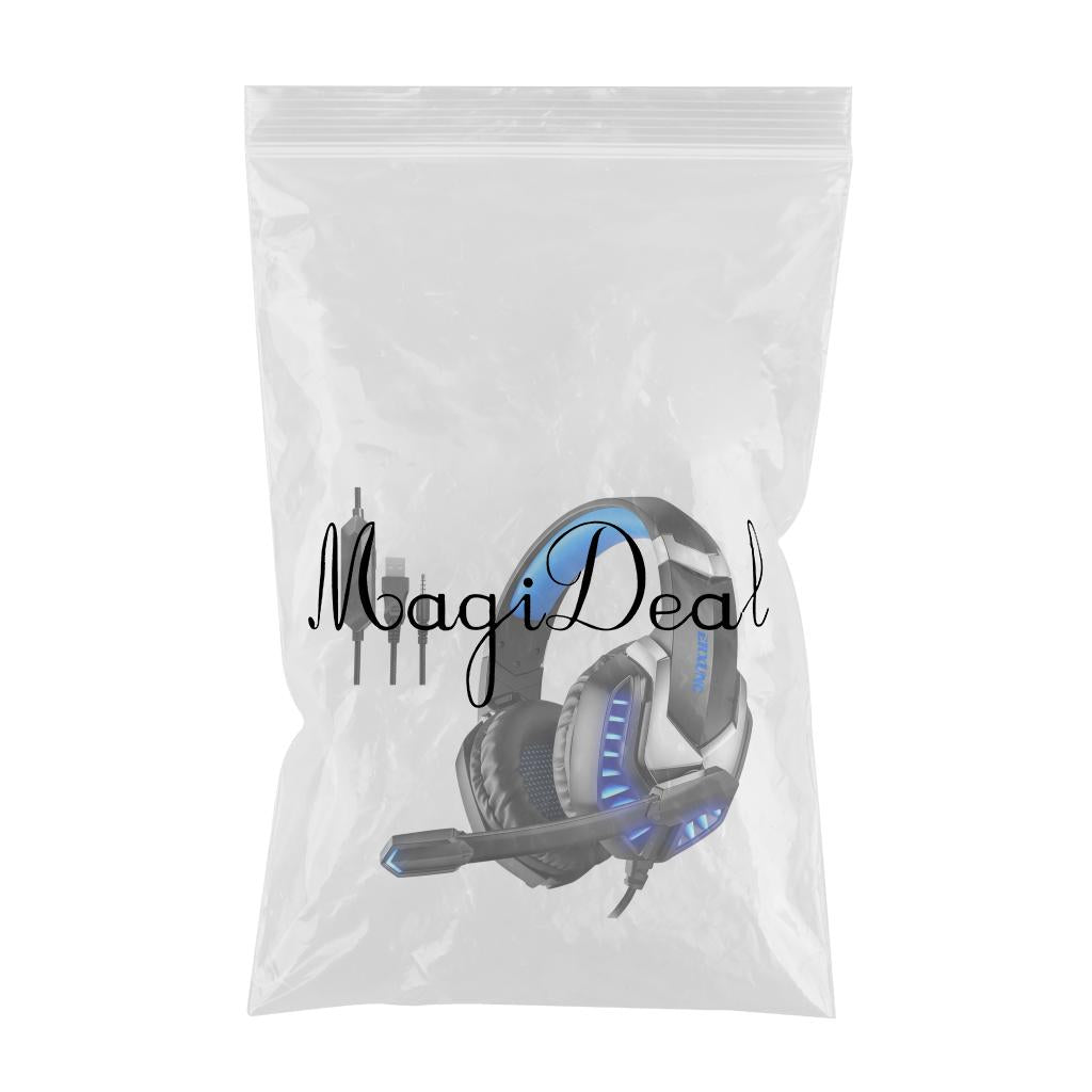3.5mm USB Wired Gaming Headphones with Mic for PC Computer Laptop blue