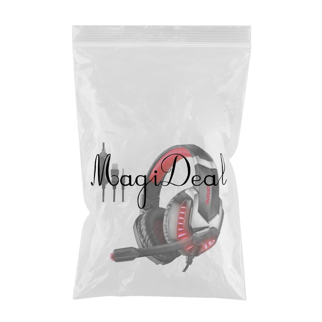 3.5mm USB Wired Gaming Headphones with Mic for PC Computer Laptop red