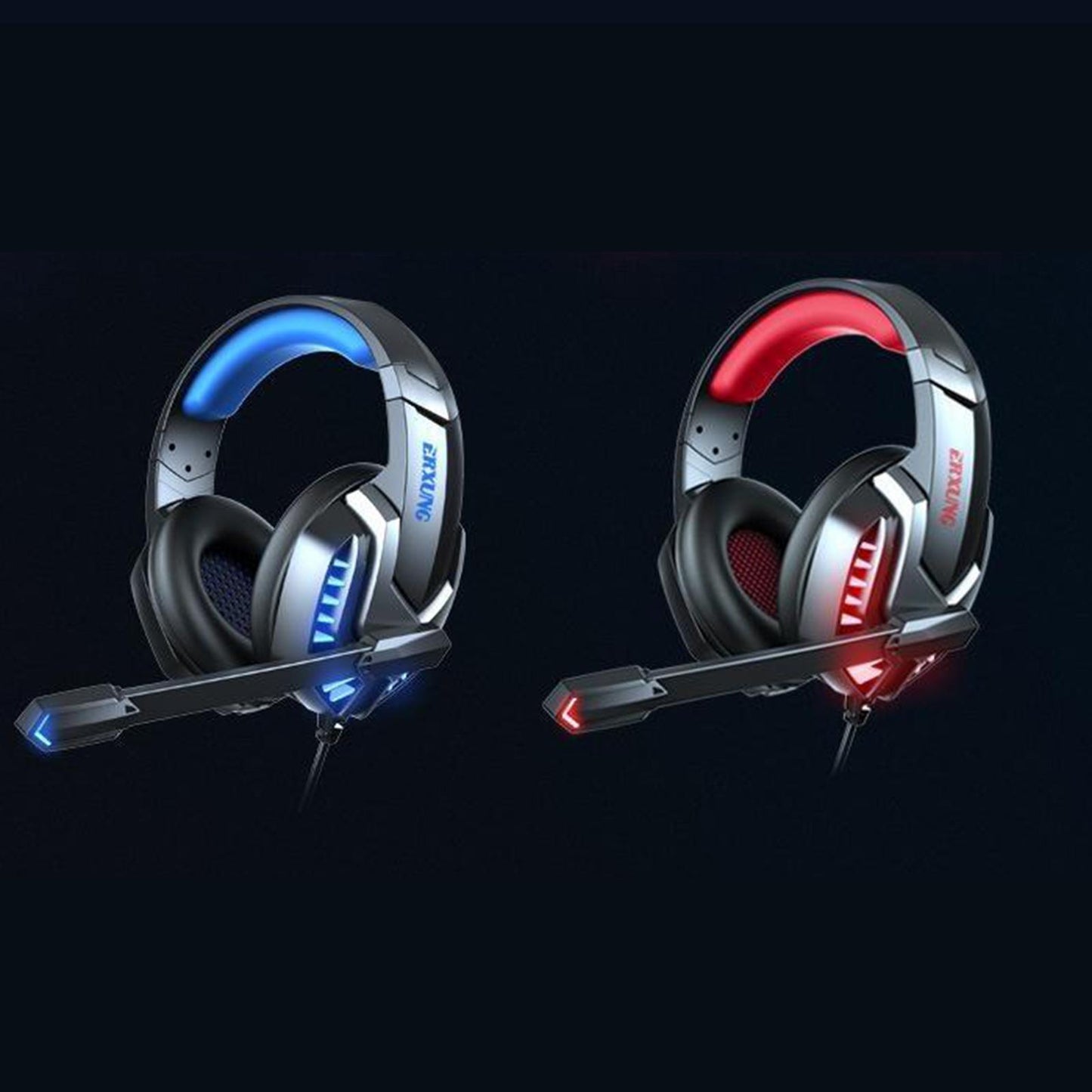 3.5mm USB Wired Gaming Headphones with Mic for PC Computer Laptop red