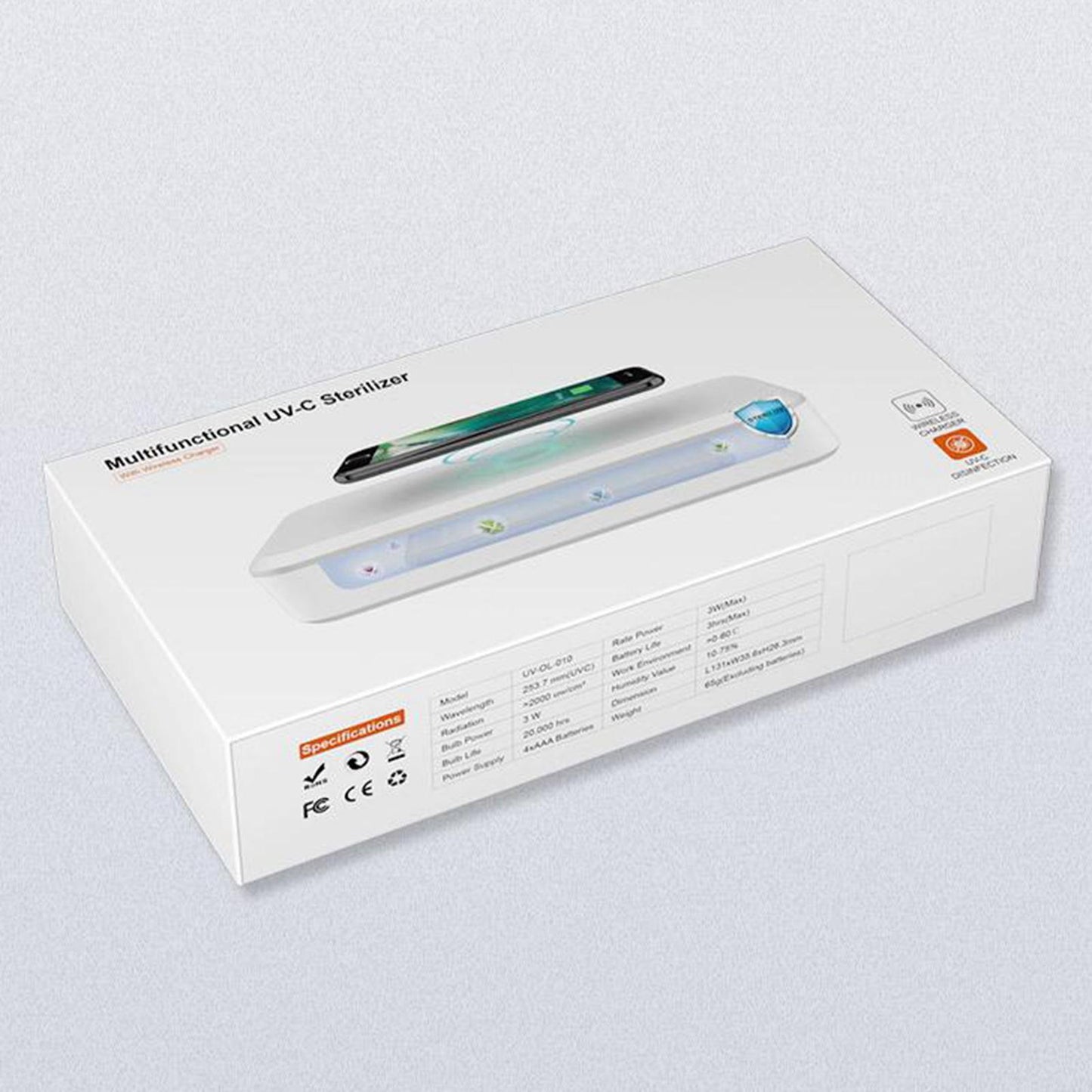 Cell Phone UV Sanitizer Portable Sterilizer UVC Cleaner Box Wireless Charge