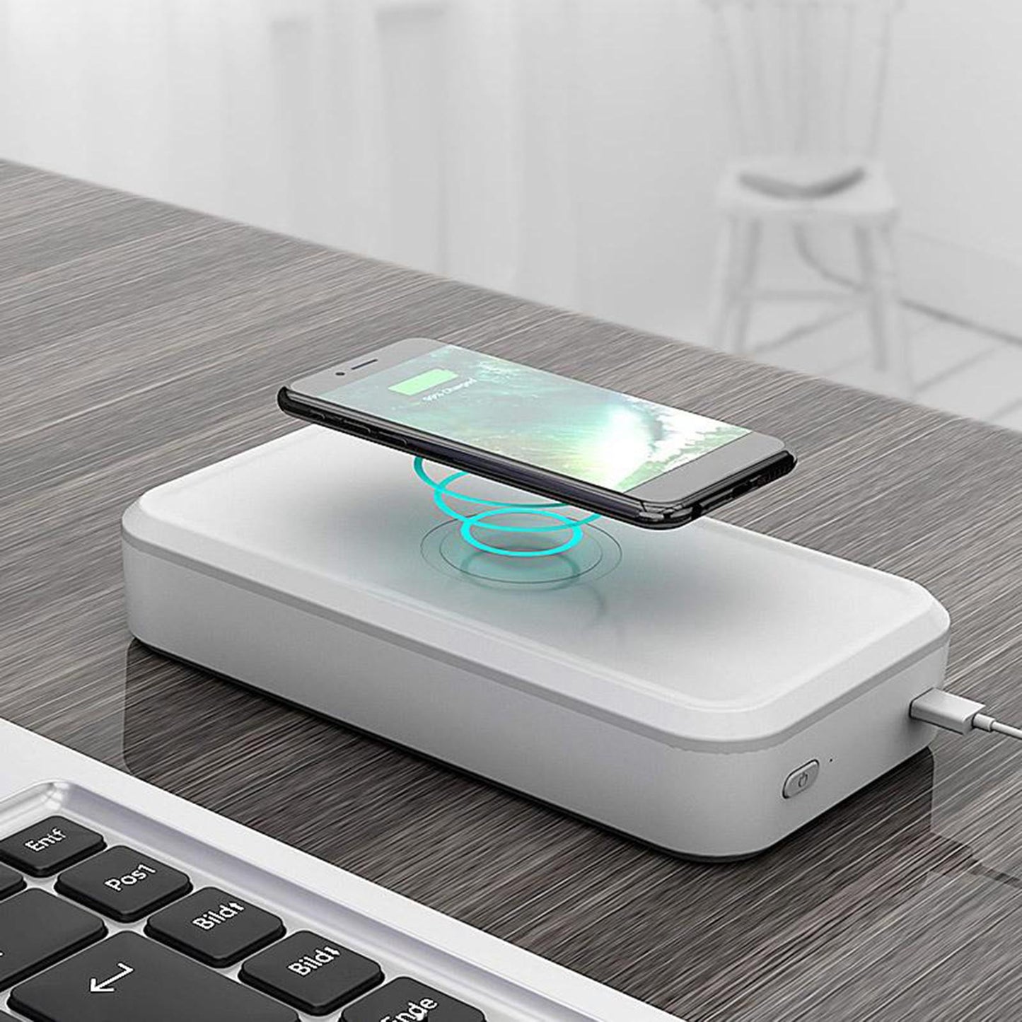 Cell Phone UV Sanitizer Portable Sterilizer UVC Cleaner Box Wireless Charge