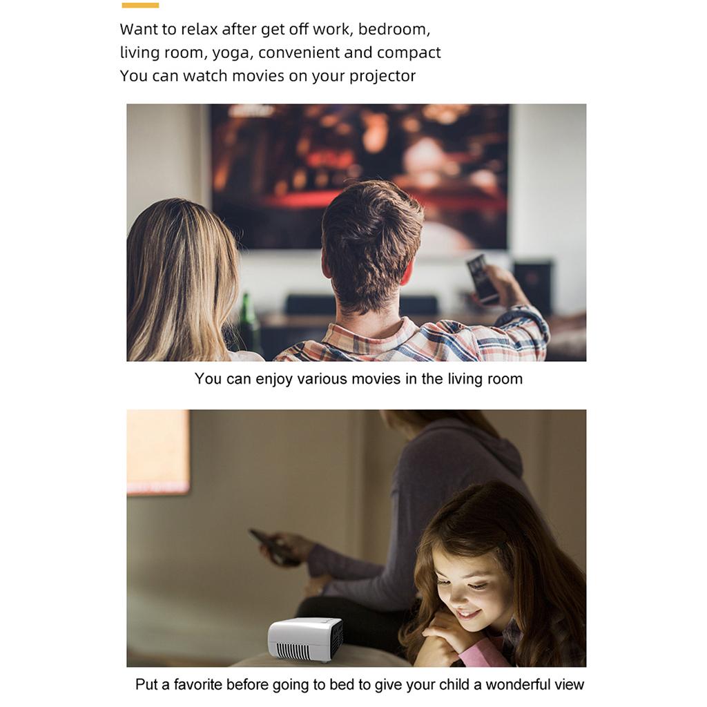 YG280 Movie Mini Projector 1080P 80'' with LED HDMI AV USB AUX For TV Stick