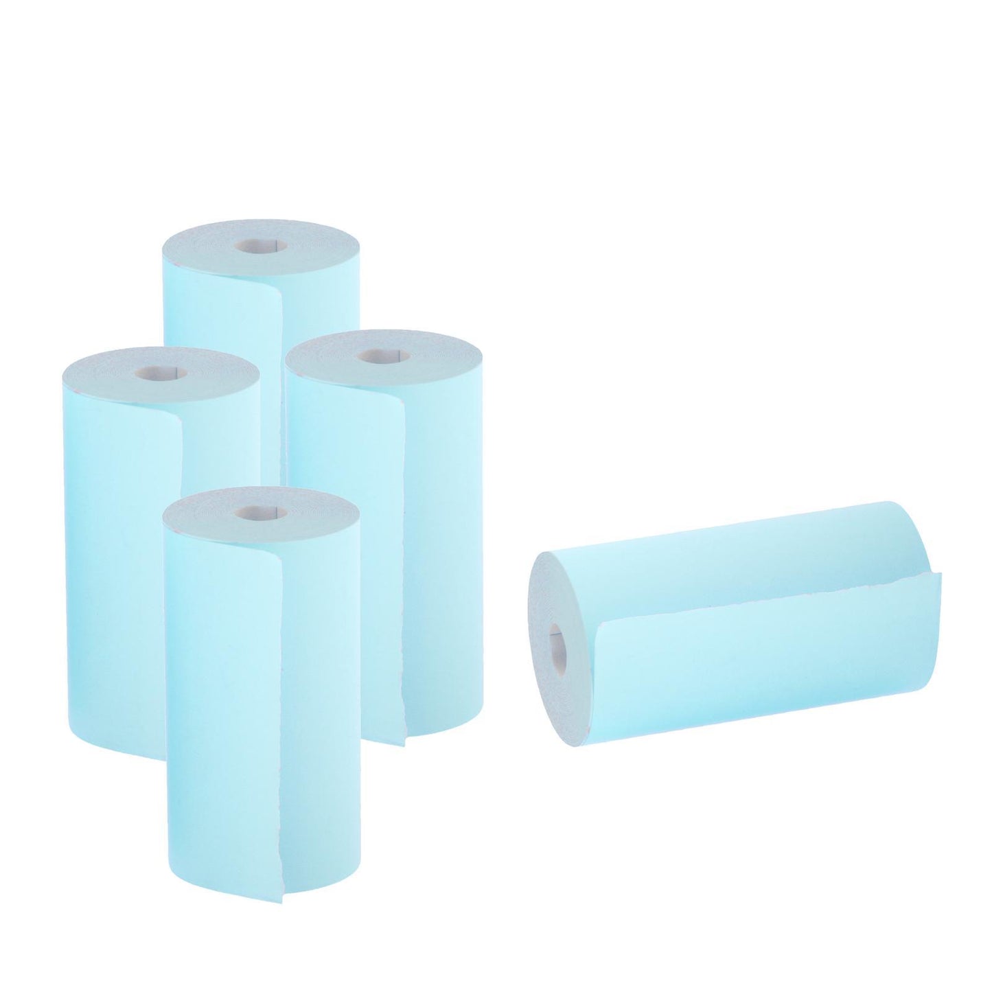 5pcs Colored Printing Paper Roll Thermal Printer Portable 57x30mm Blue