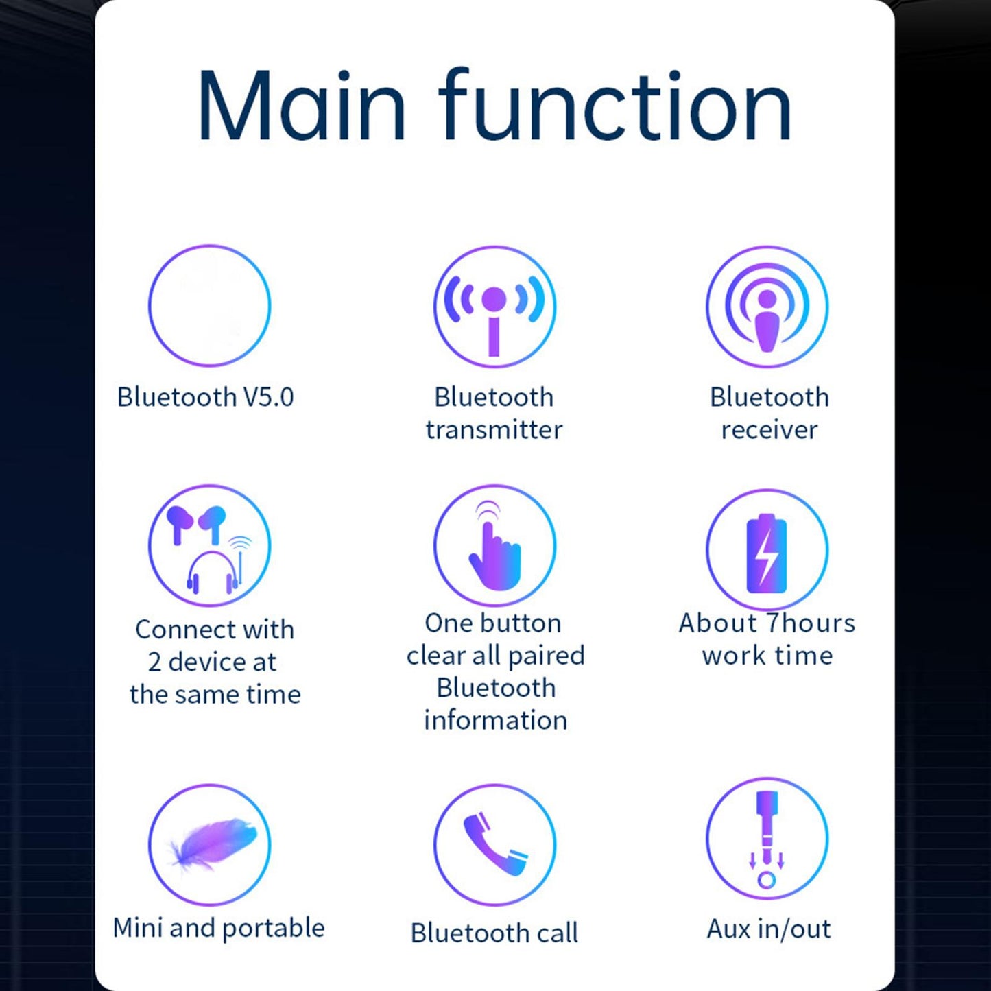Low Latency Car 5.0 Adapter Transmitter & Receiver Multifunction