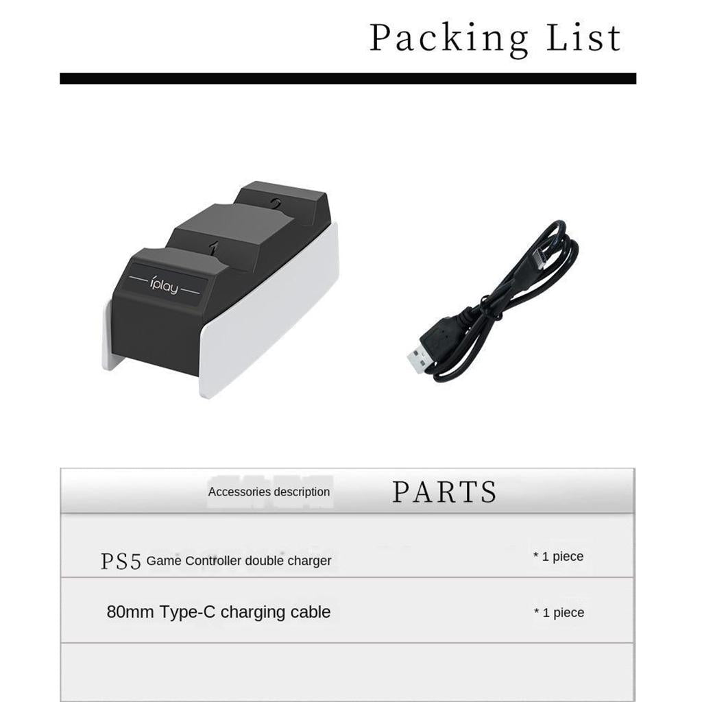 2-in-1 High Quality Controller Charger Charging Dock Compatible for Sony PS5