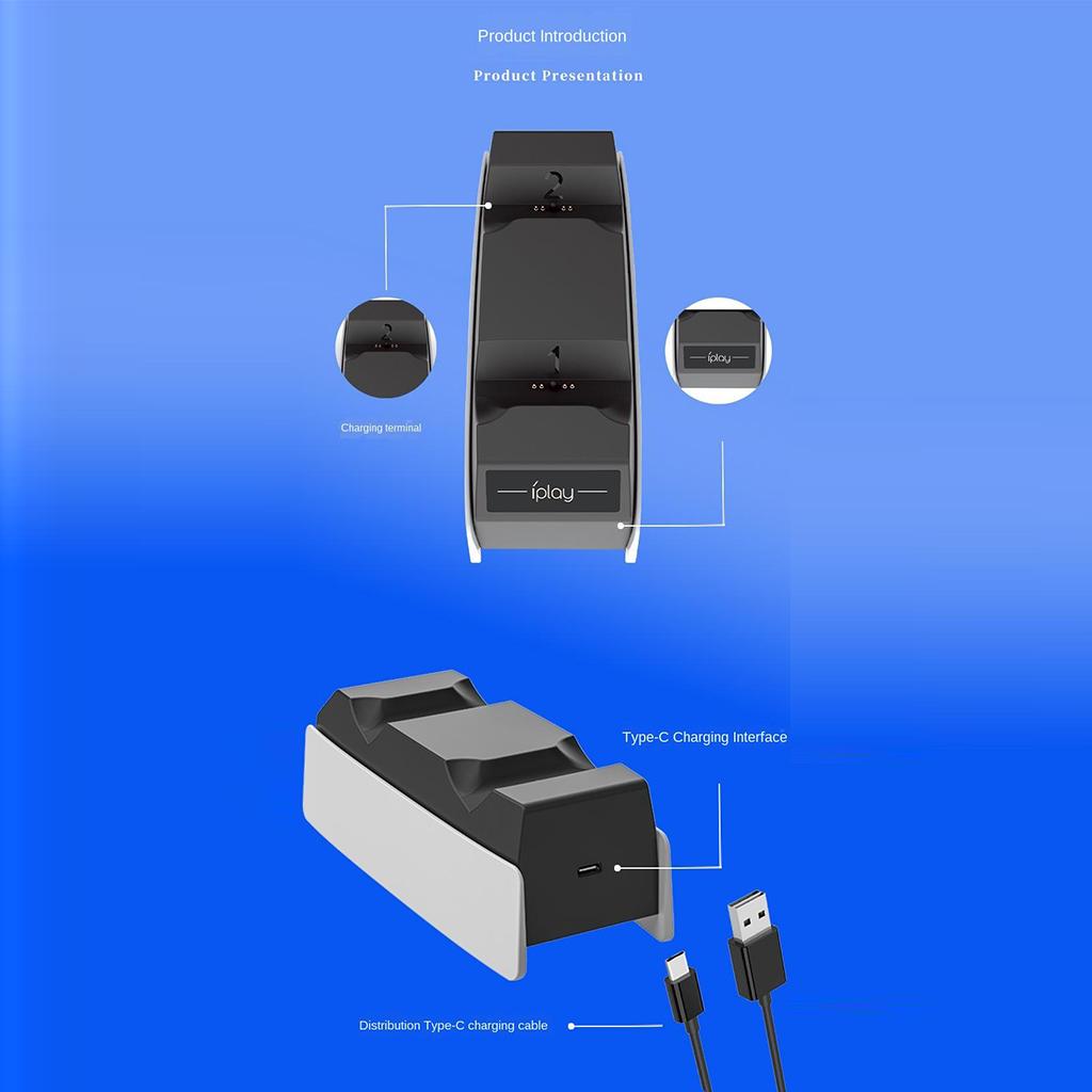 2-in-1 High Quality Controller Charger Charging Dock Compatible for Sony PS5
