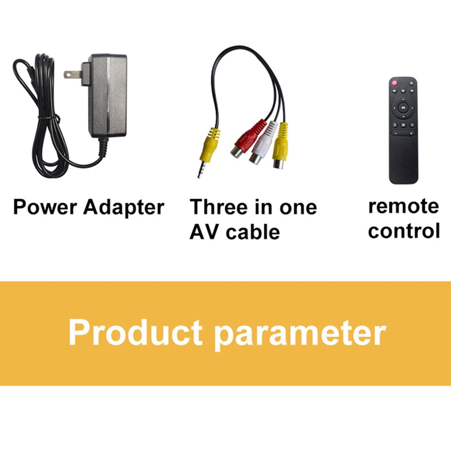 Portable Mini Projector 1080P 80'' with LED HDMI AV USB AUX 3.5mm US Black