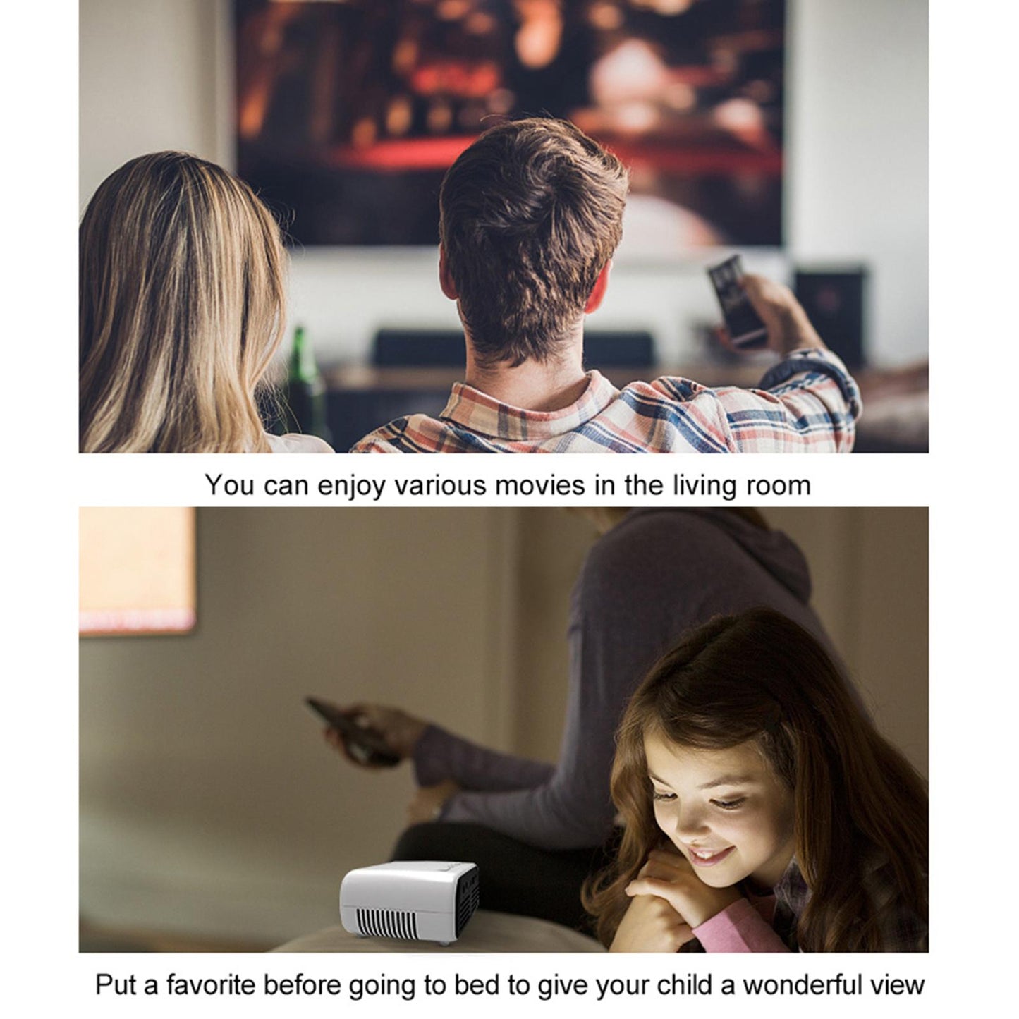 YG280 Mini Projector 1080P 80'' Supported with LED HDMI AV USB AUX EU Yellow