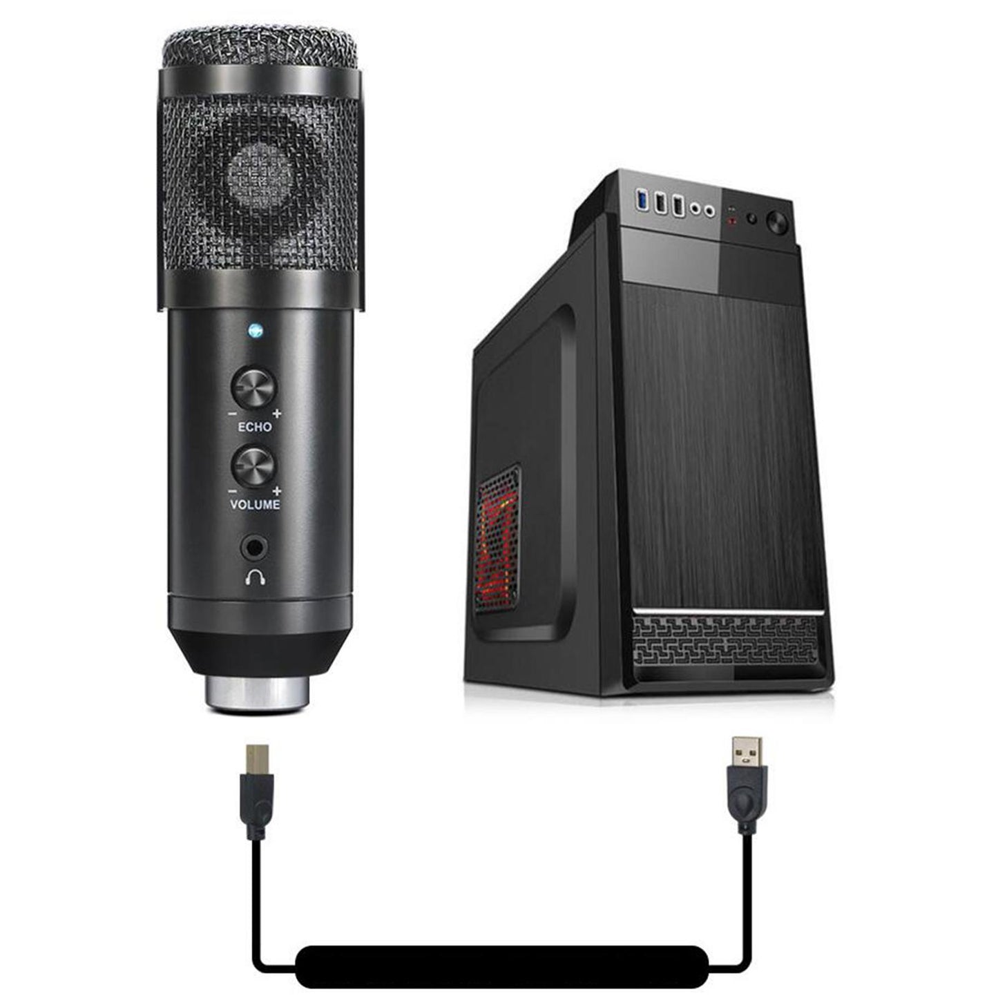 USB Condenser Microphone +Tripod Stand For Gaming Chating Recording Computer