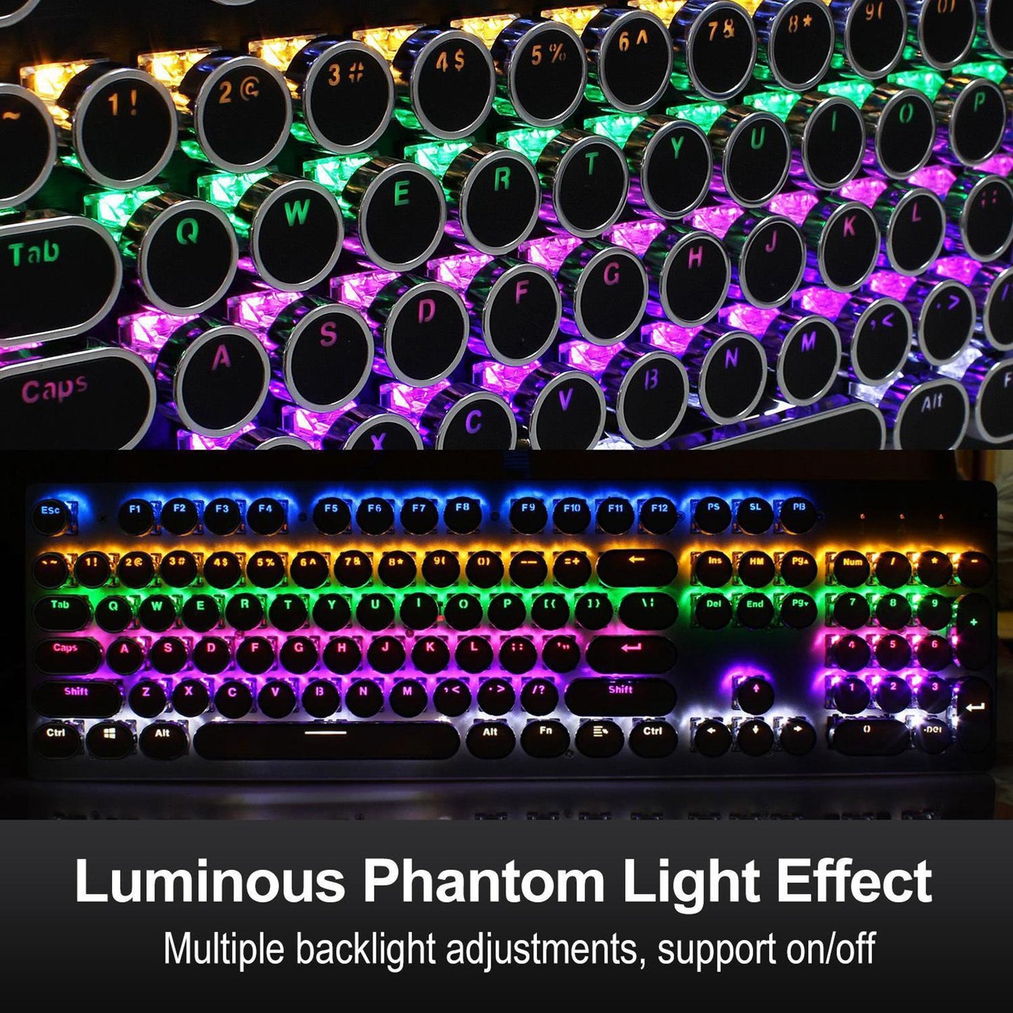 Professional USB Wired Typewriter Gaming Mechanical Keyboard RGB Backlit