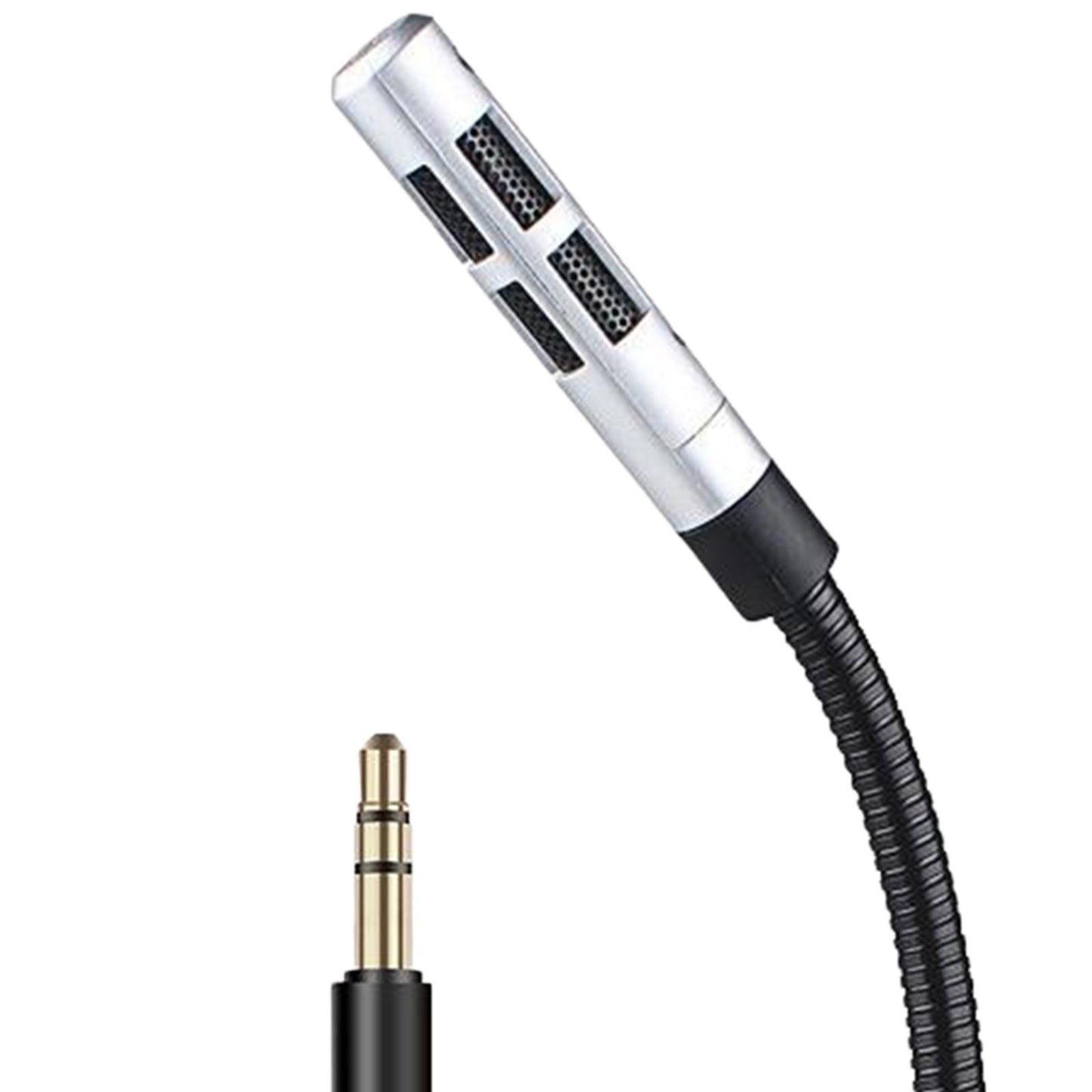USB/3.5mm Mini Condenser Microphone Mic for PC Computer F11 Silver 3.5mm
