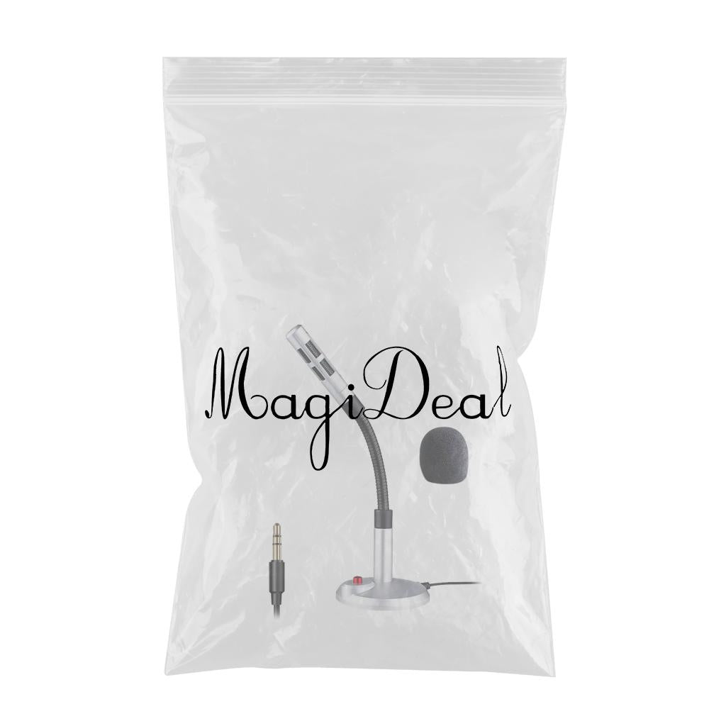 USB/3.5mm Mini Condenser Microphone Mic for PC Computer F11 Silver 3.5mm