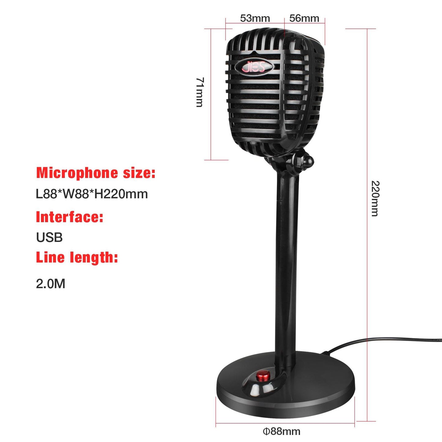 USB/3.5mm Mini Condenser Microphone Mic for PC Computer F13 Black 3.5mm