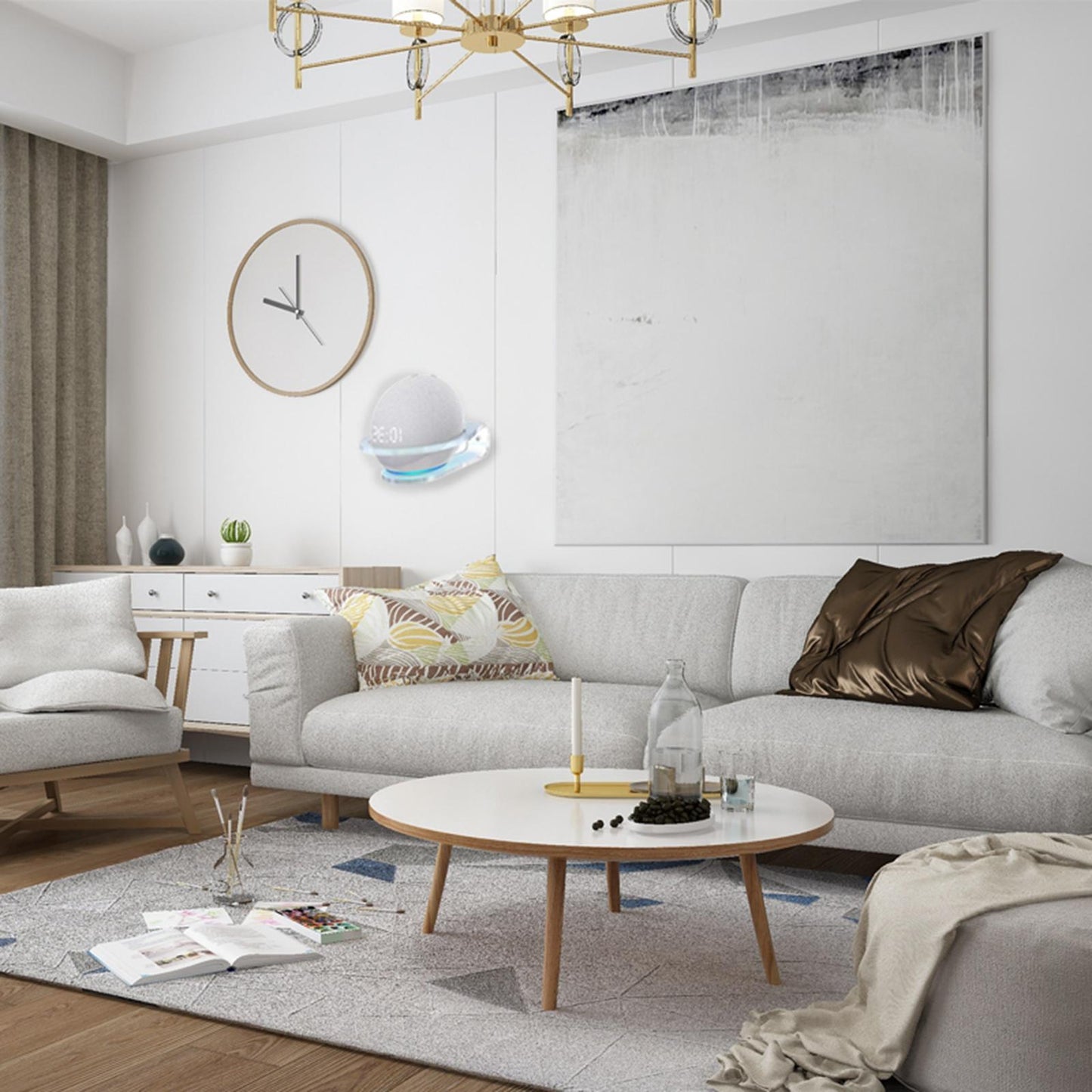 Small Stable Wall Shelf Holder Stand For Echo Dot 4 3 Gen Table Placement