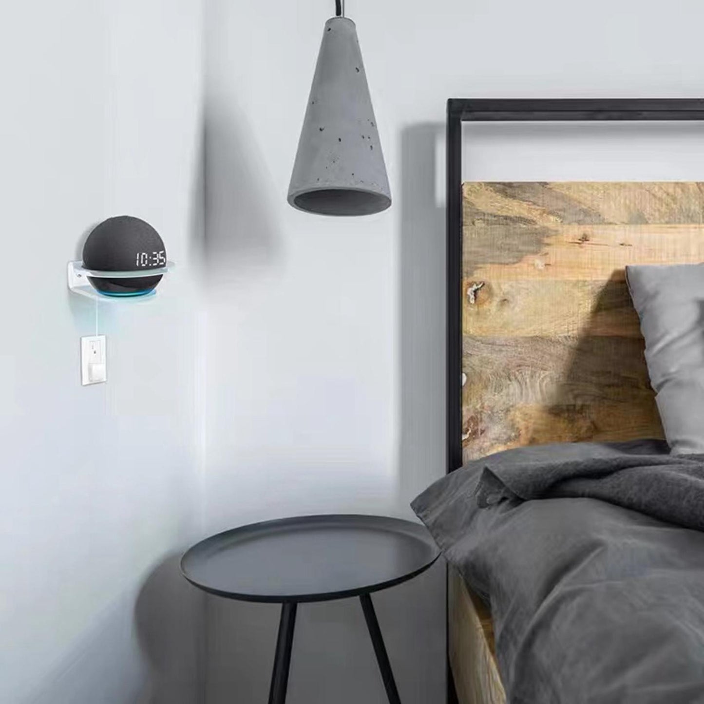 Small Stable Wall Shelf Holder Stand For Echo Dot 4 3 Gen Table Placement