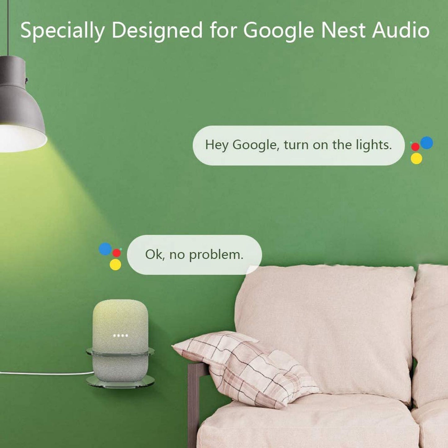 Wall Shelf Holder Stand Bracket For Google Nest Audio Smart Speaker Clear