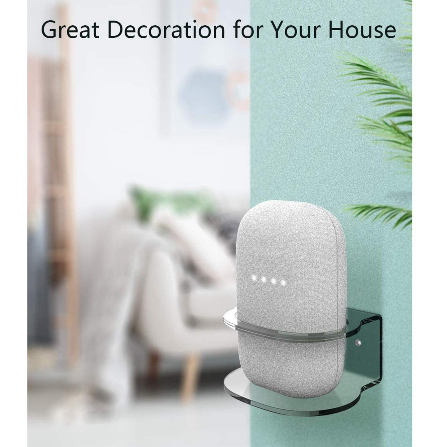 Wall Shelf Holder Stand Bracket For Google Nest Audio Smart Speaker Clear