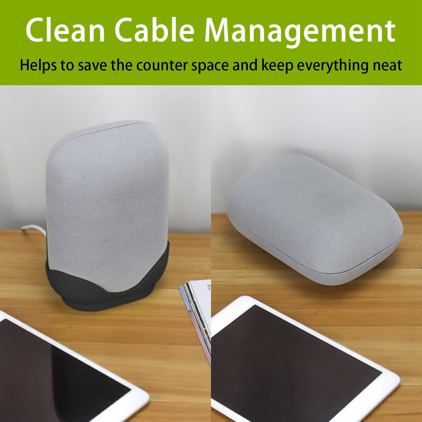 Portable Wall Mount Shelf Holder Stand For Google Nest Audio Bedroom Black