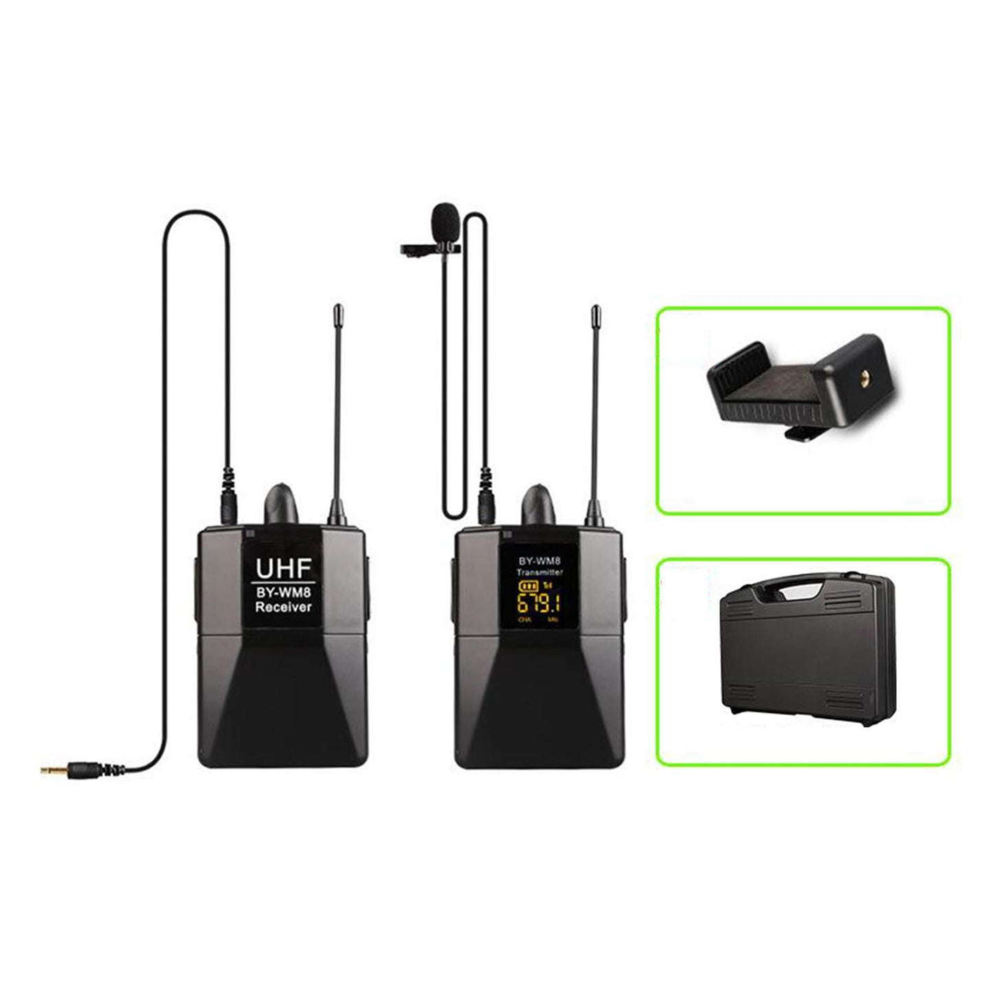 Wireless Lavalier Microphone for DSLR Interview Video Recording 1 to 1