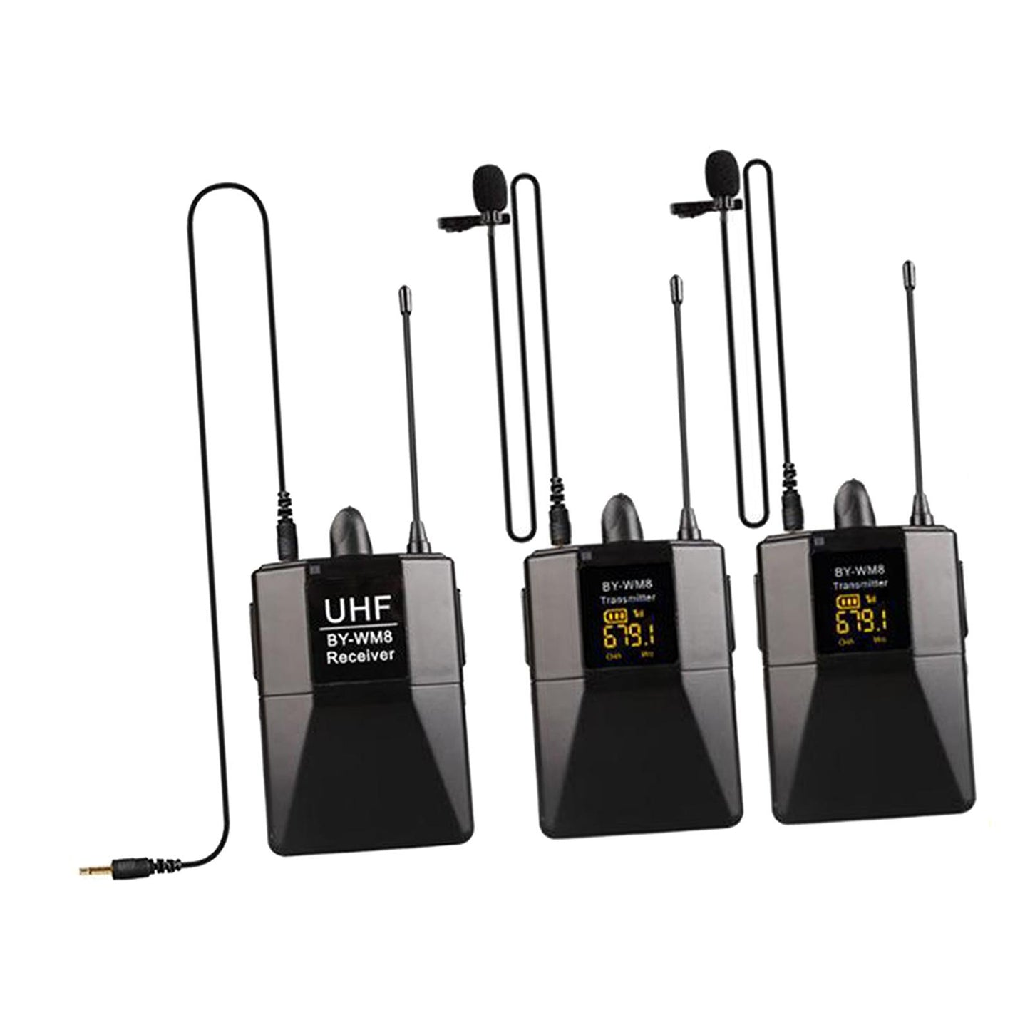 Wireless Lavalier Microphone for DSLR Interview Video Recording 1 to 2