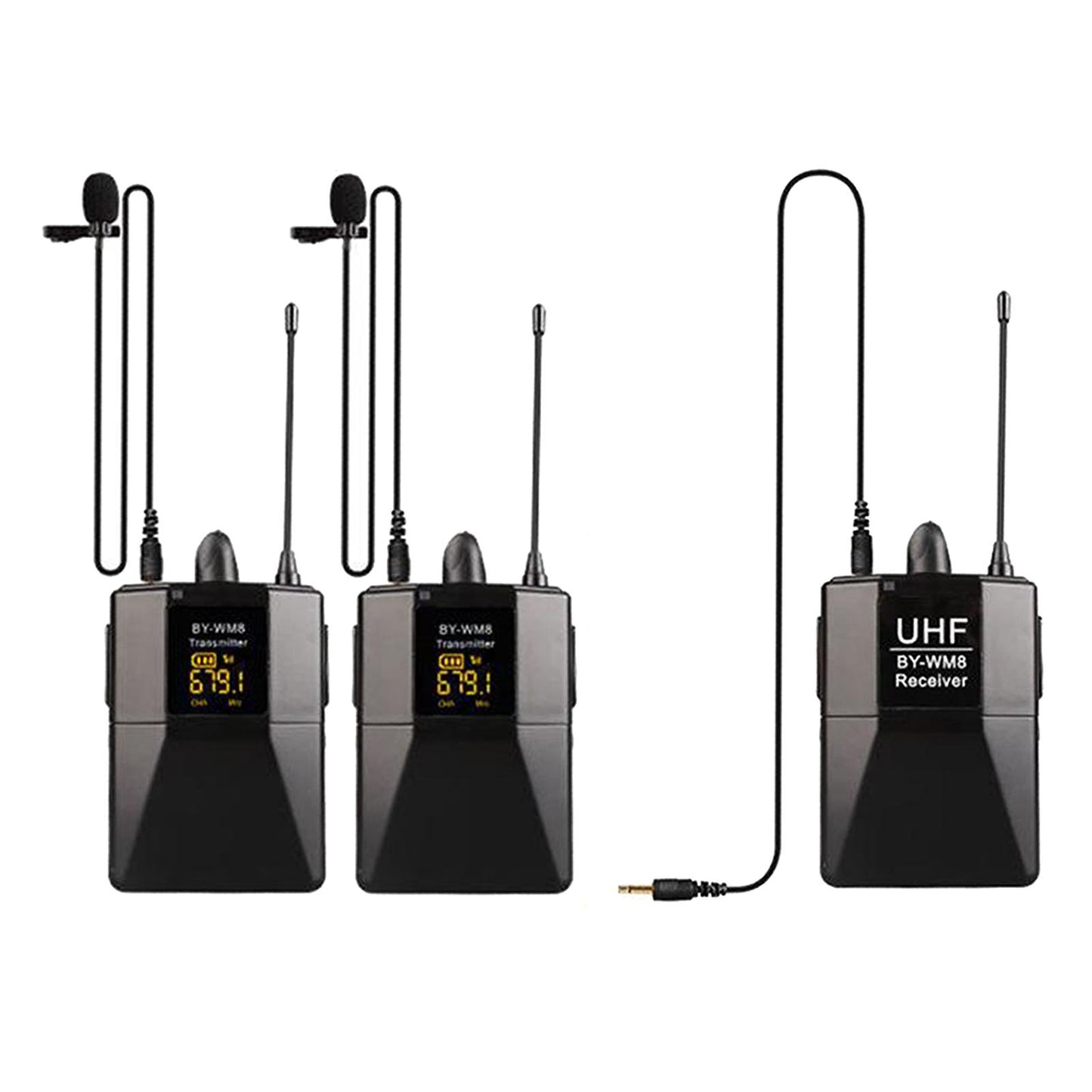 Wireless Lavalier Microphone for DSLR Interview Video Recording 1 to 2