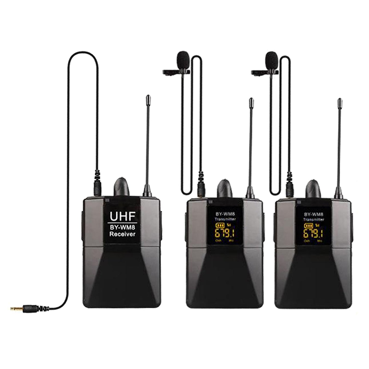 Wireless Lavalier Microphone for DSLR Interview Video Recording 1 to 2