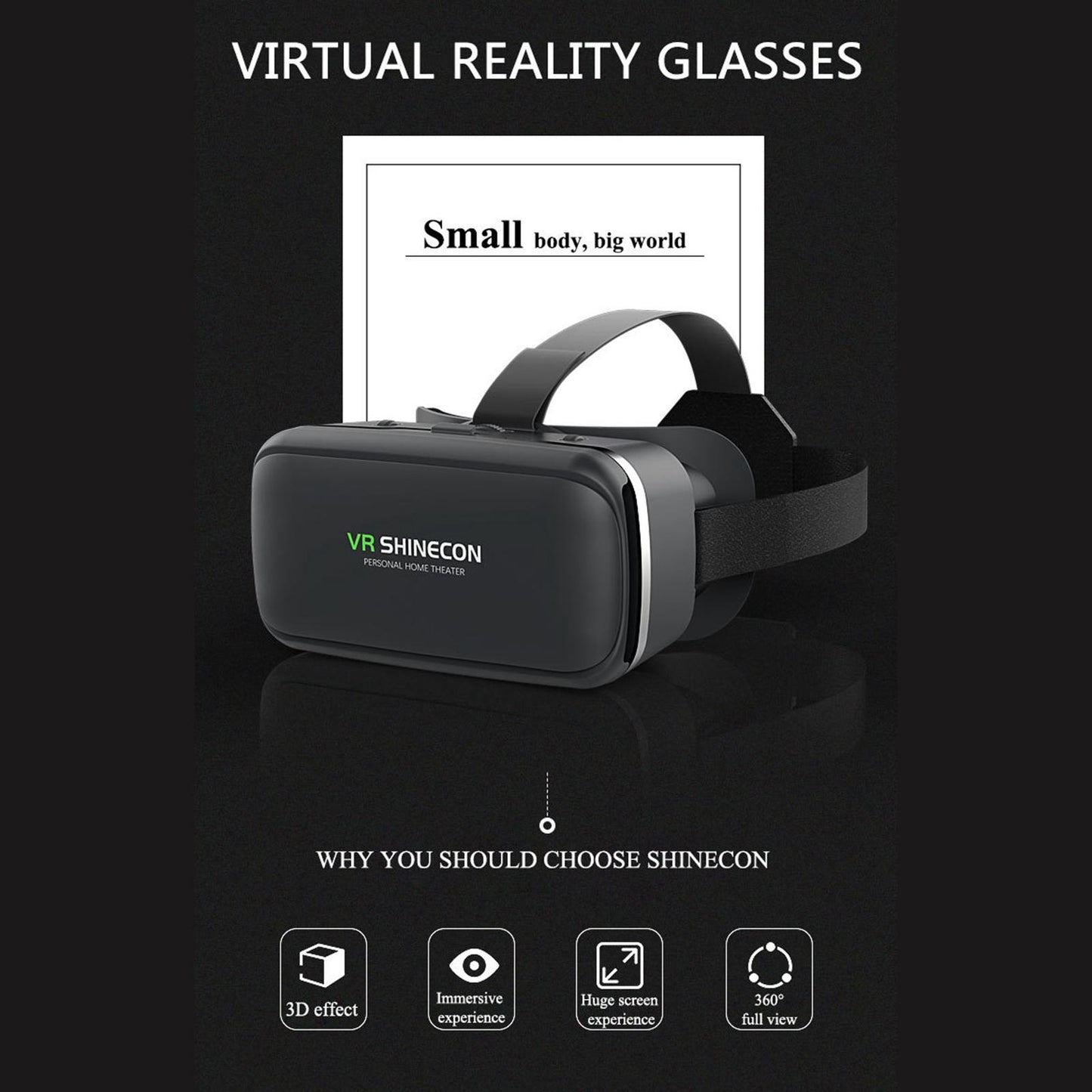 3D Glasses Virtual Reality Goggles 360 Movies for SmartPhone handle