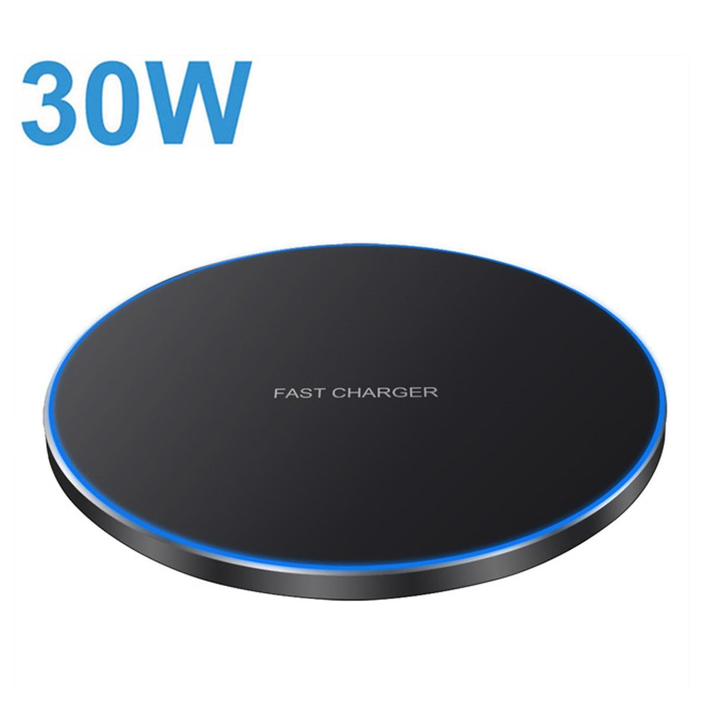 Ultra Slim Qi Wireless Charger 30W Max Pad Station for iPhone 12 X black