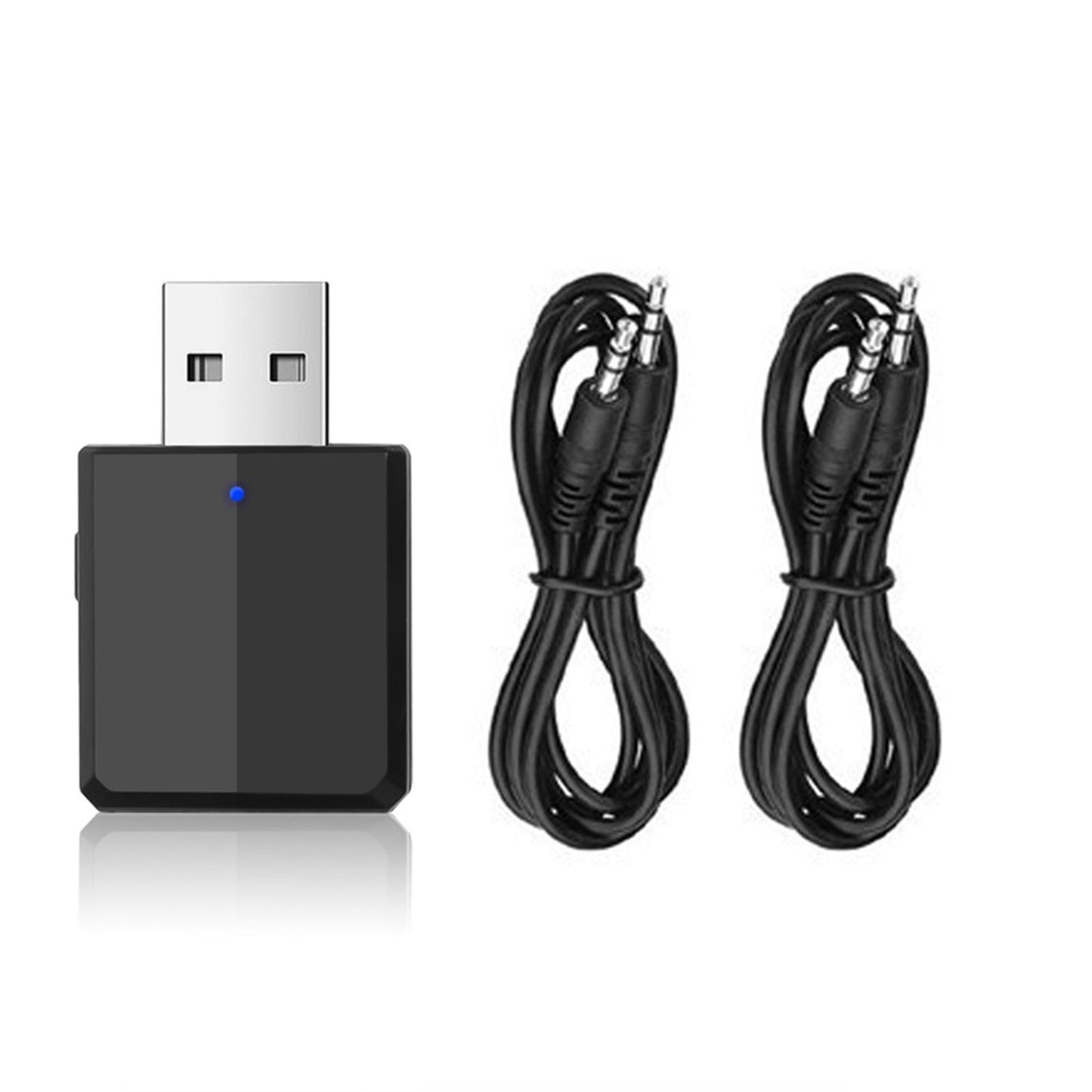 TV USB 3.5MM Bluetoooth Transmitter & Receiver Dongle for PC Computer black